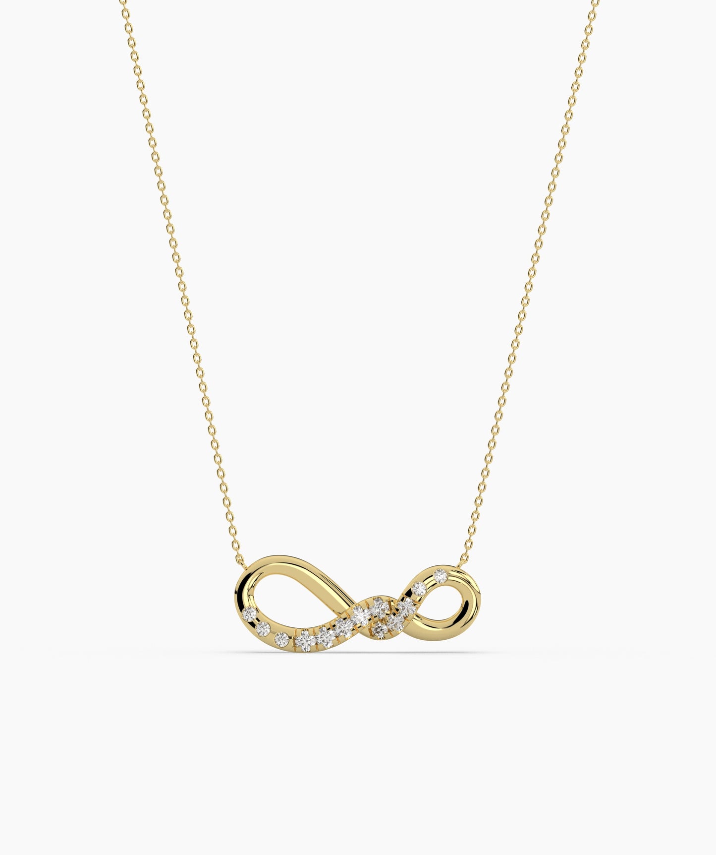 14K Gold Diamond Infinity Necklace