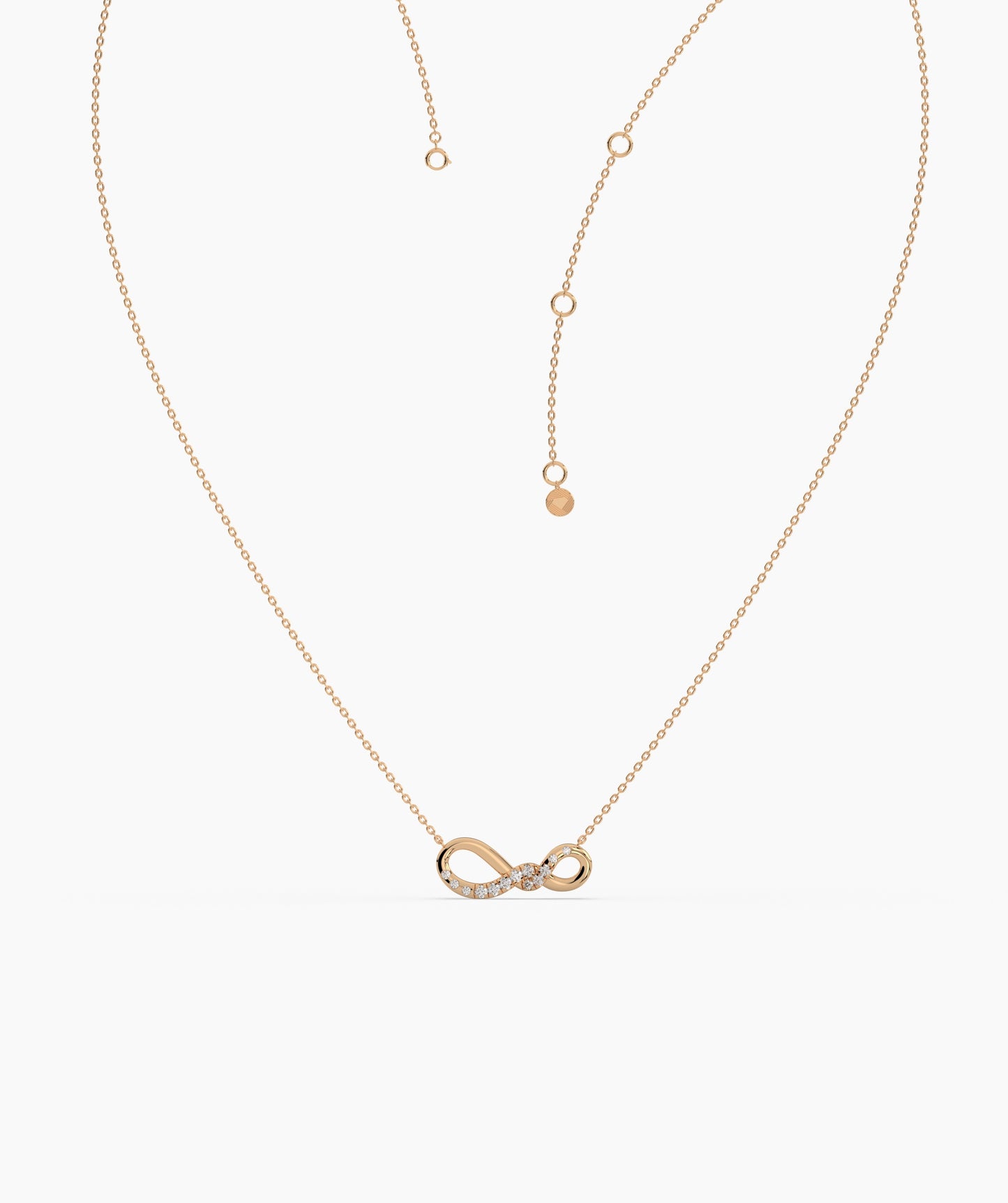 14K Gold Diamond Infinity Necklace