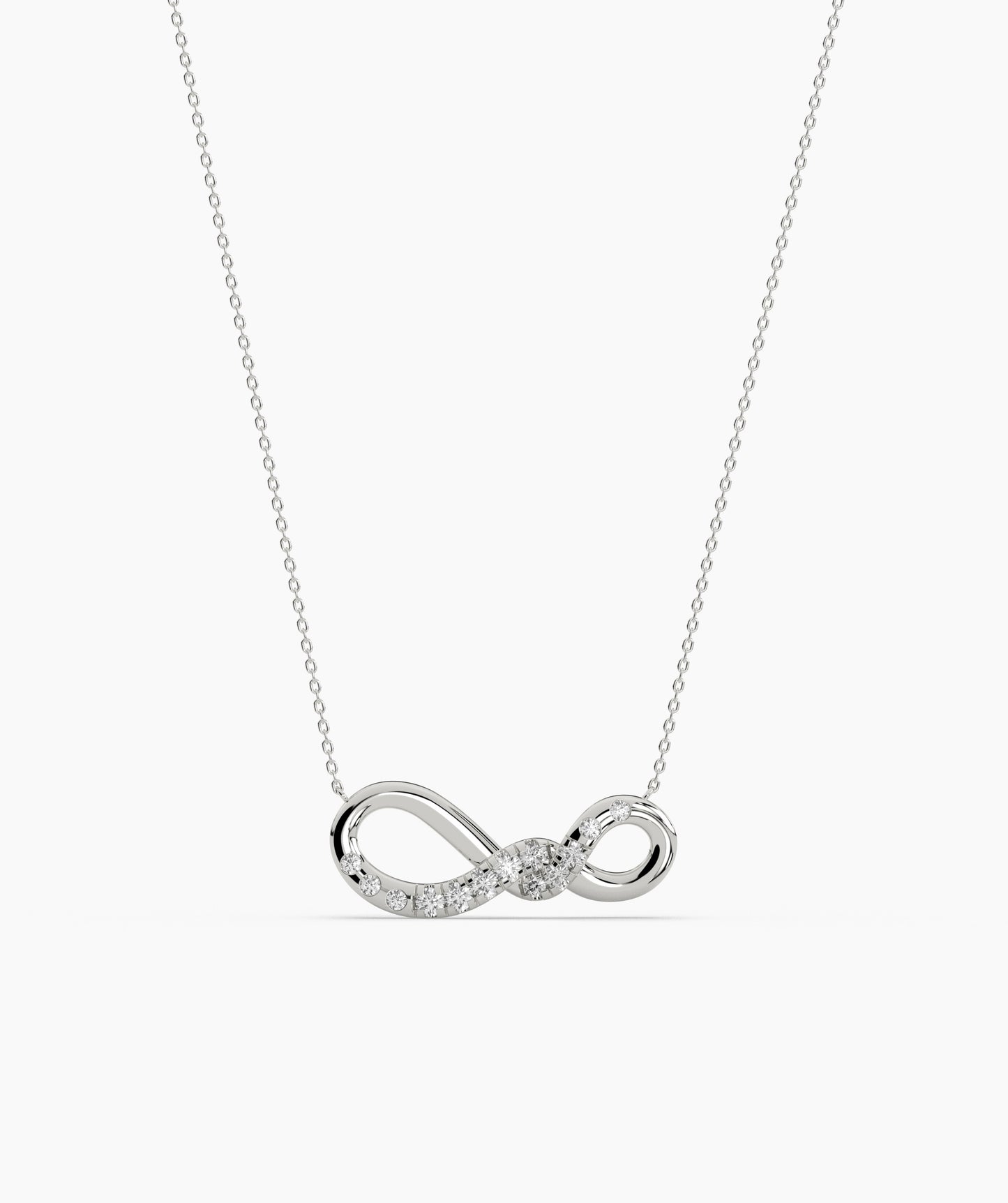 14K Gold Diamond Infinity Necklace