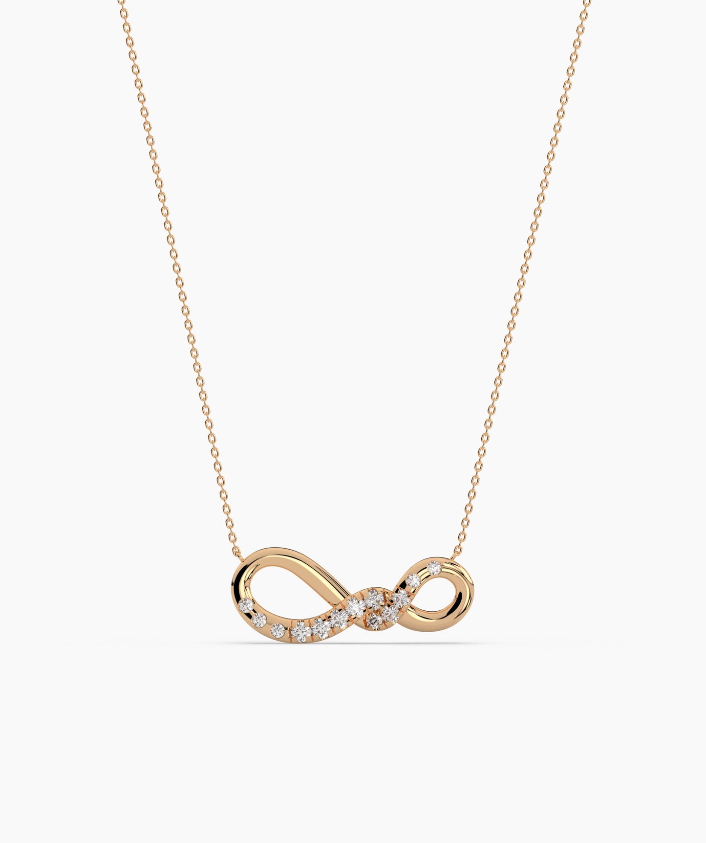 14K Gold Diamond Infinity Necklace
