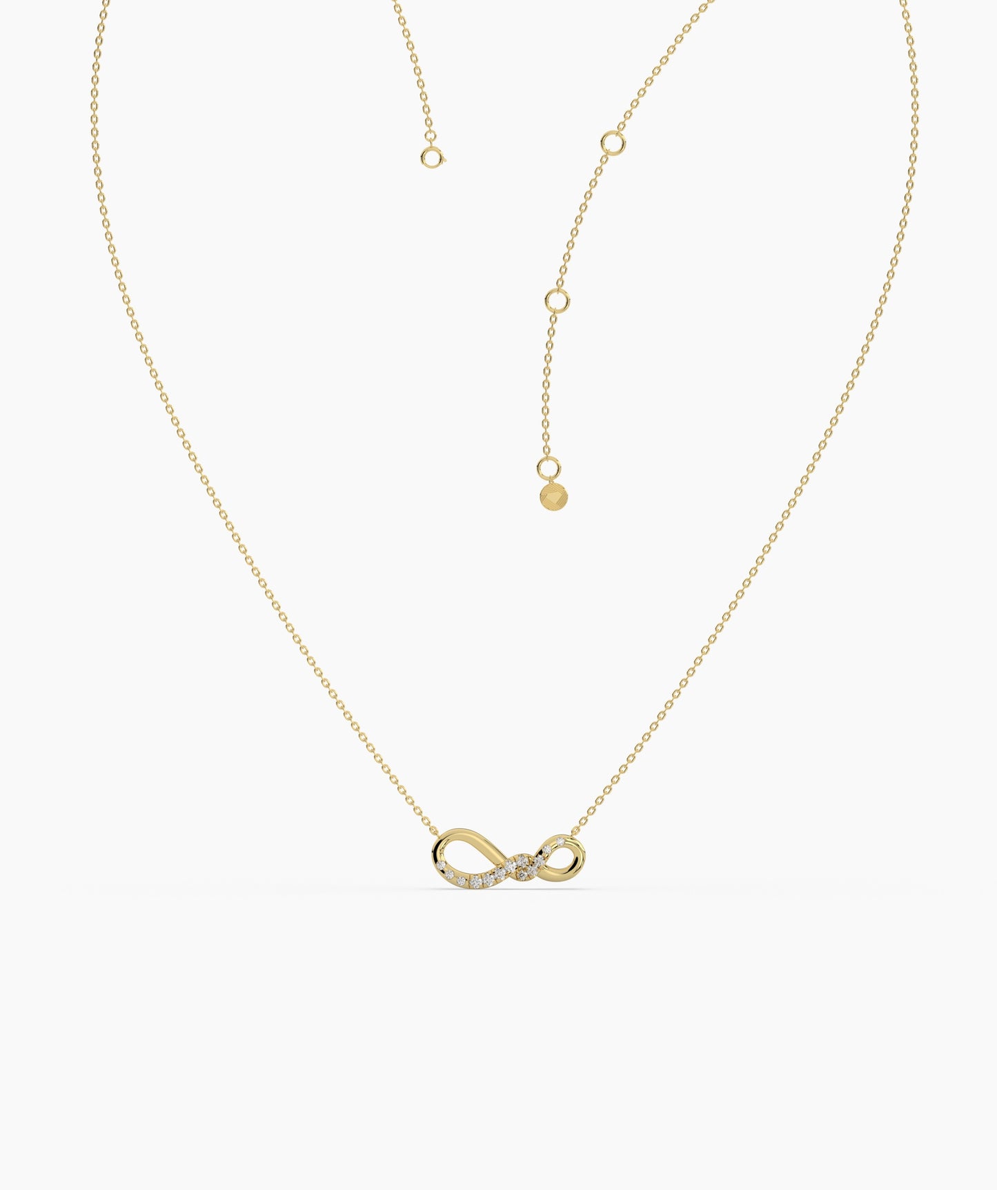 14K Gold Diamond Infinity Necklace