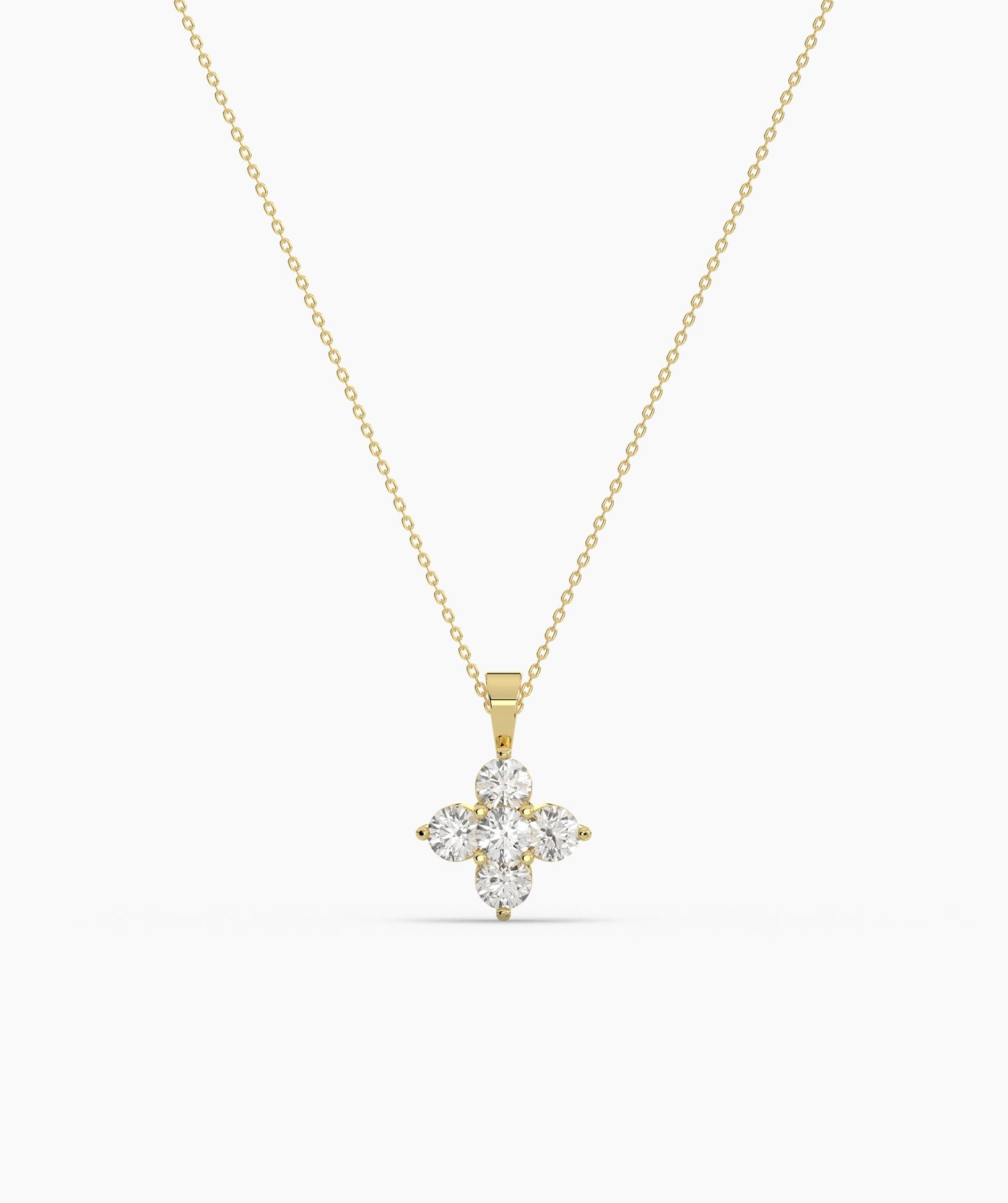 Minimalist Diamond Flower Necklace