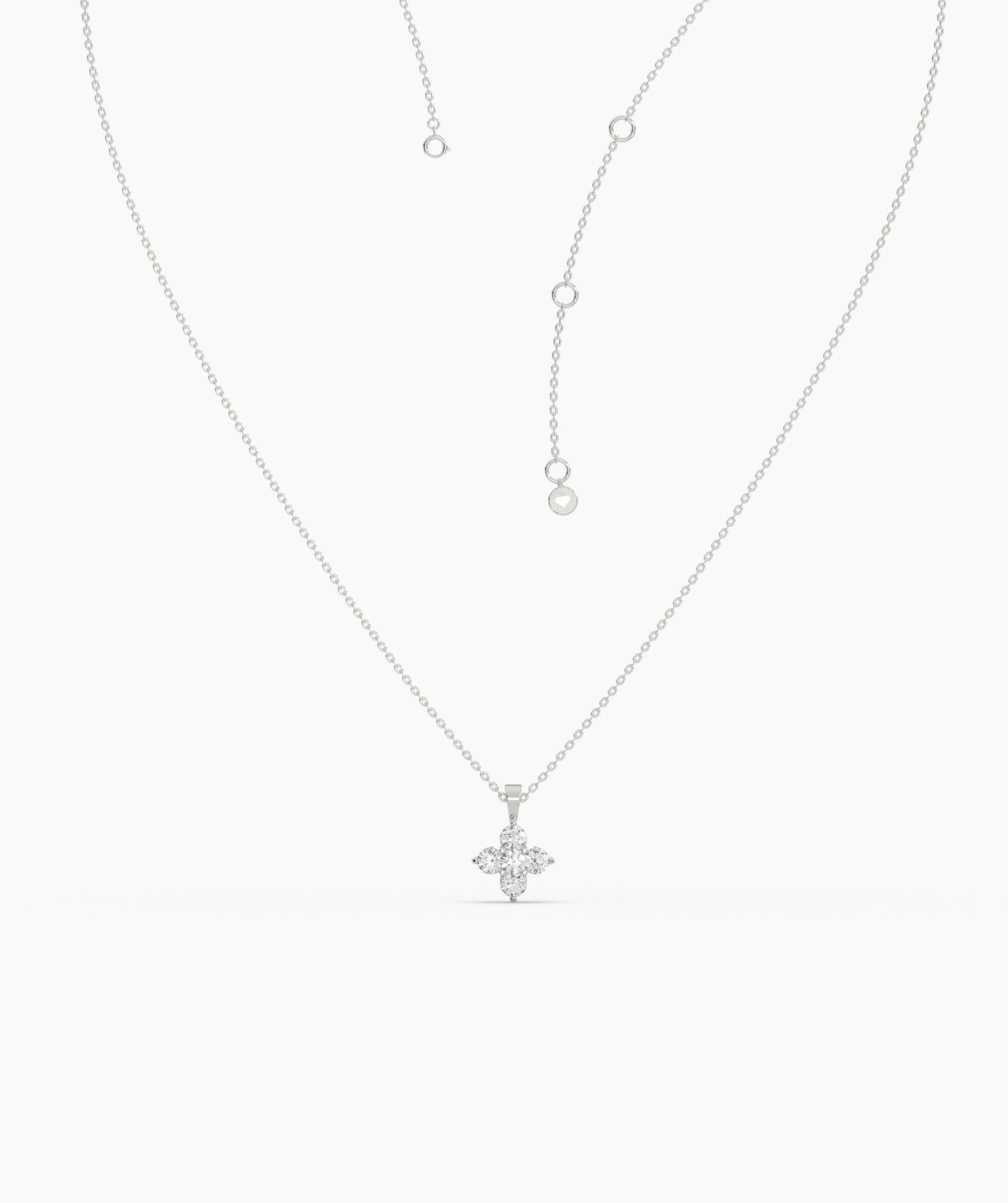 Minimalist Diamond Flower Necklace