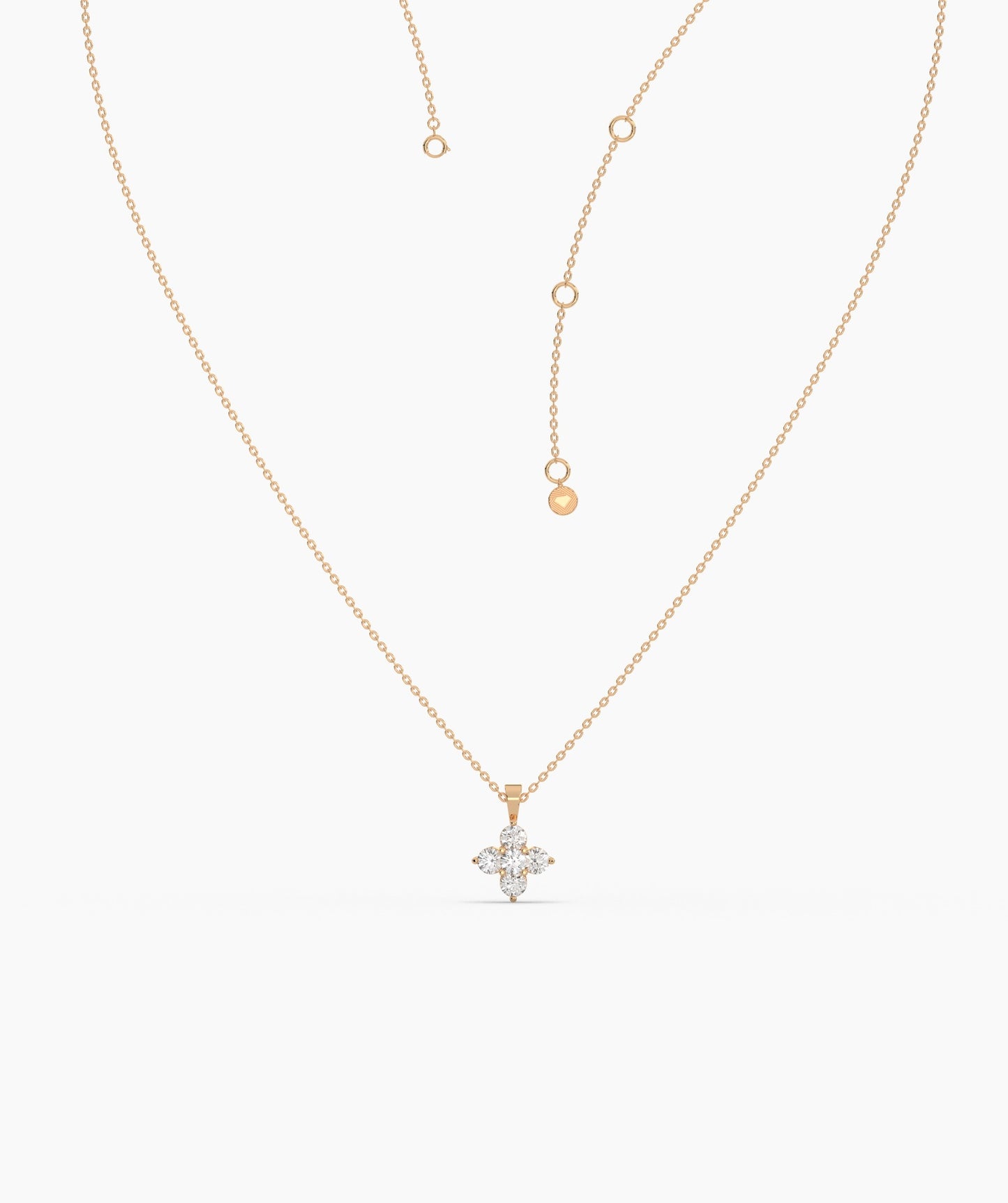 Minimalist Diamond Flower Necklace