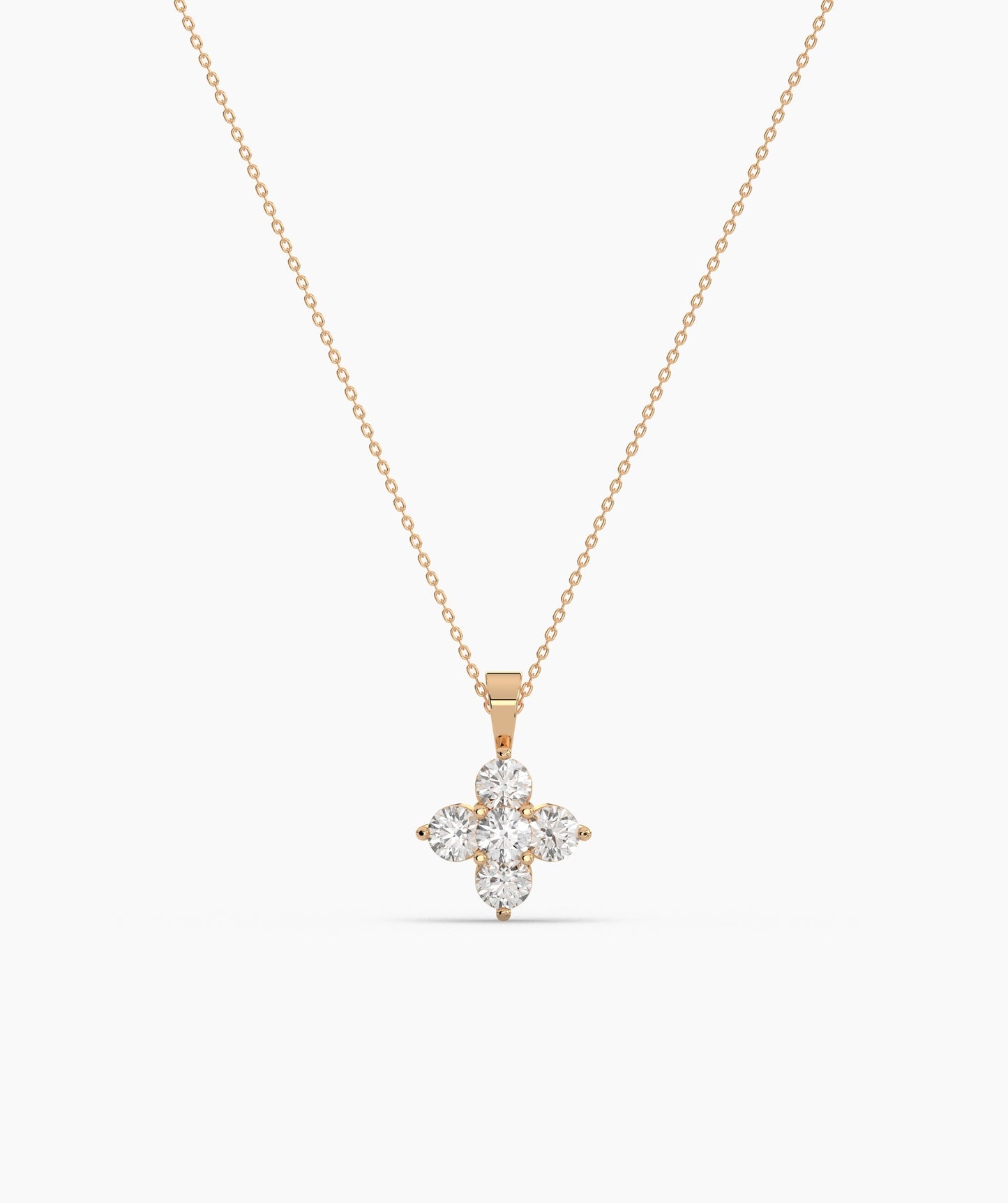 Minimalist Diamond Flower Necklace