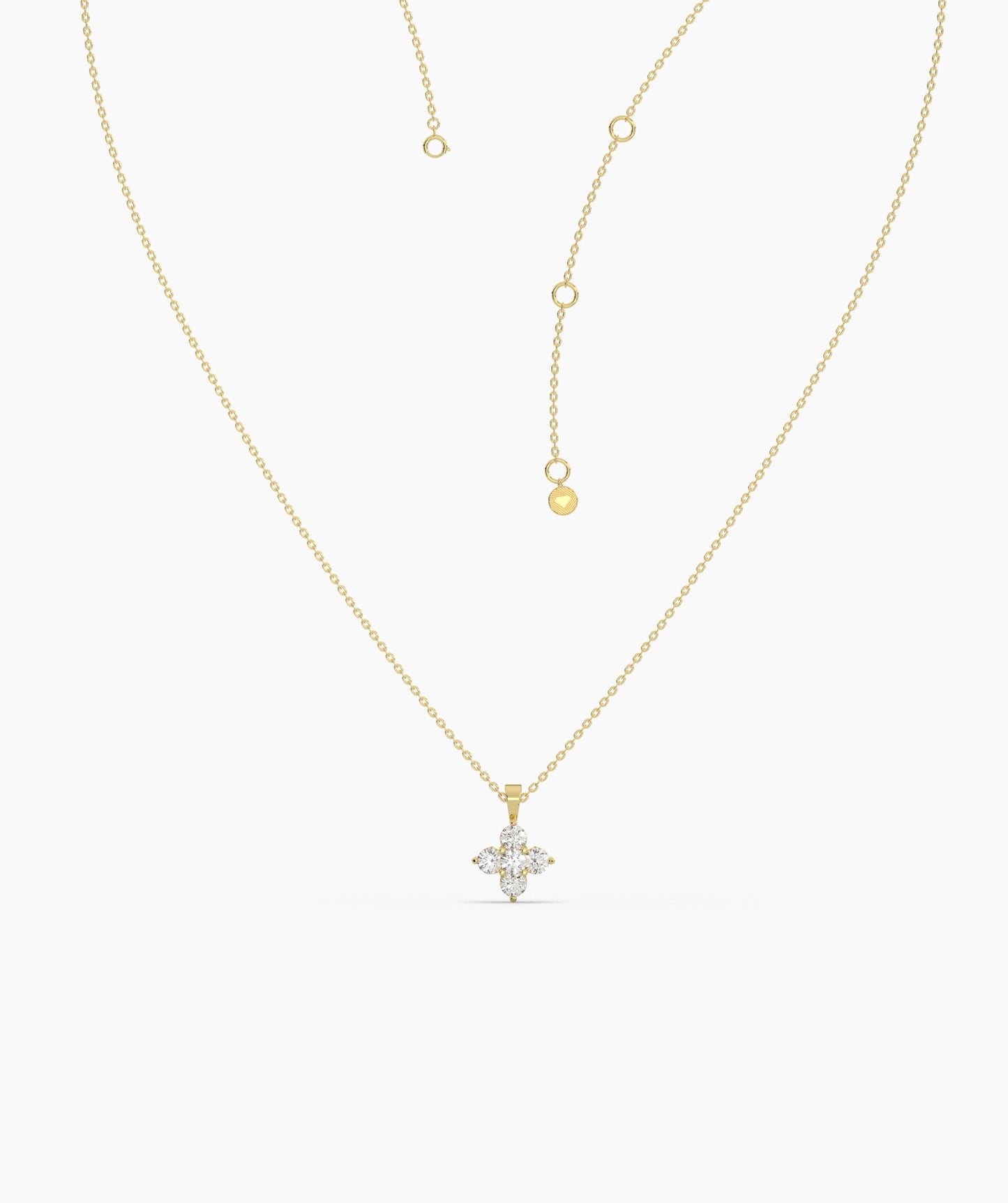 Minimalist Diamond Flower Necklace