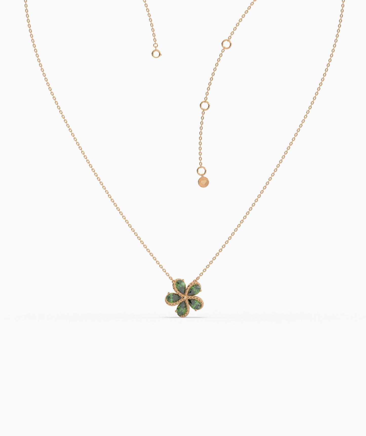 Green Gemstone Flower Pendant
