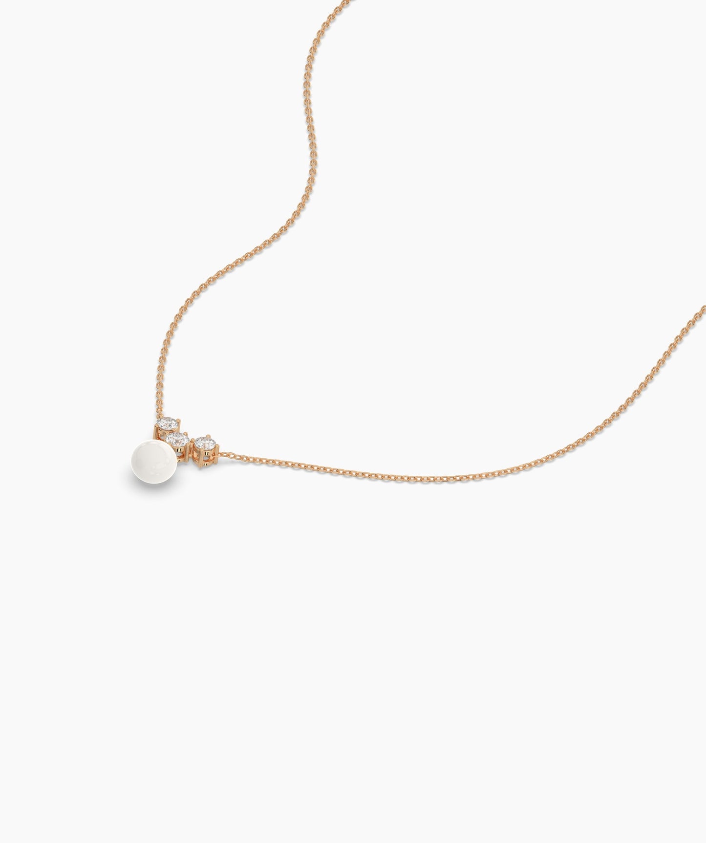 14K Gold Necklace with White Disc Pendant