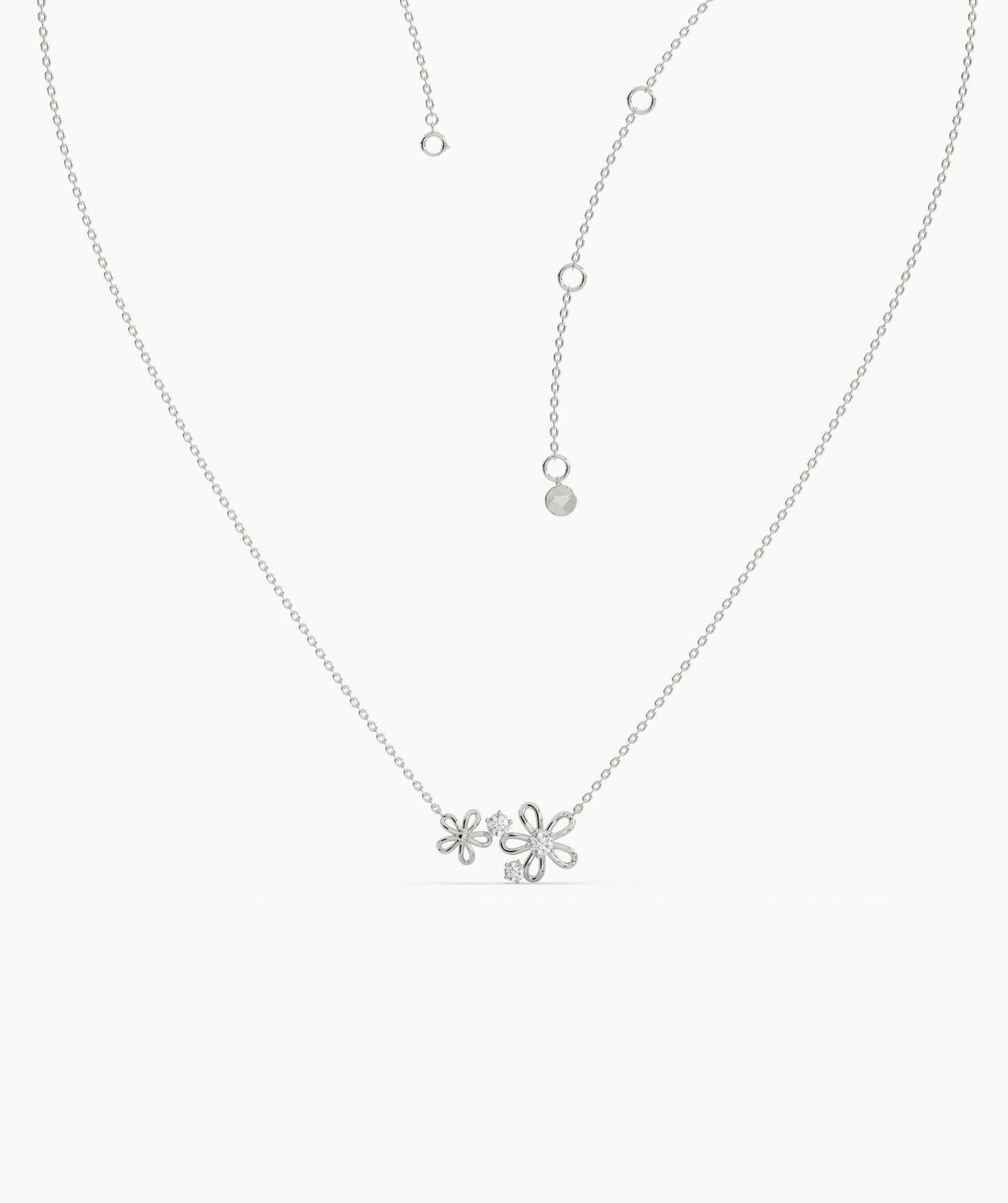 14K Gold Diamond Flower Pendant