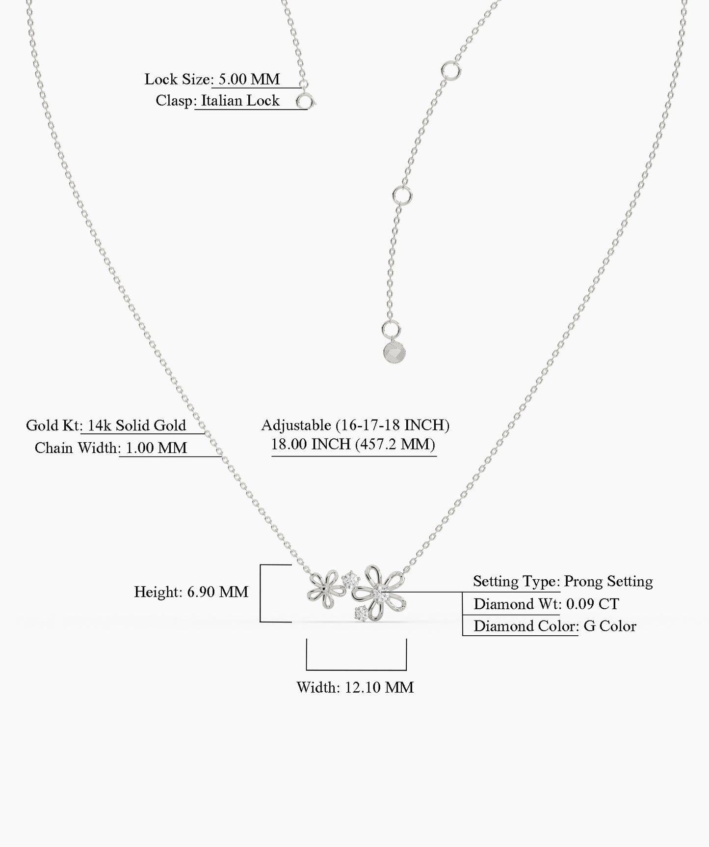 14K Gold Diamond Flower Pendant
