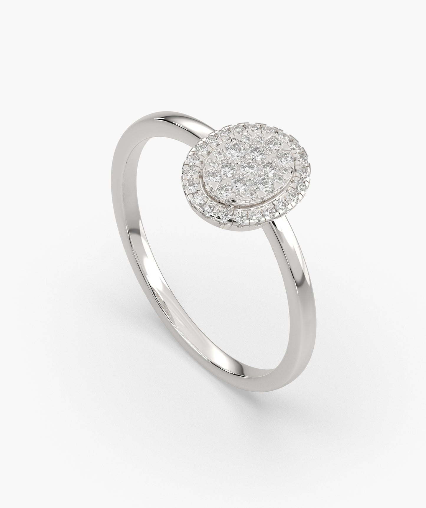 Oval Cluster Diamond Engagement Ring
