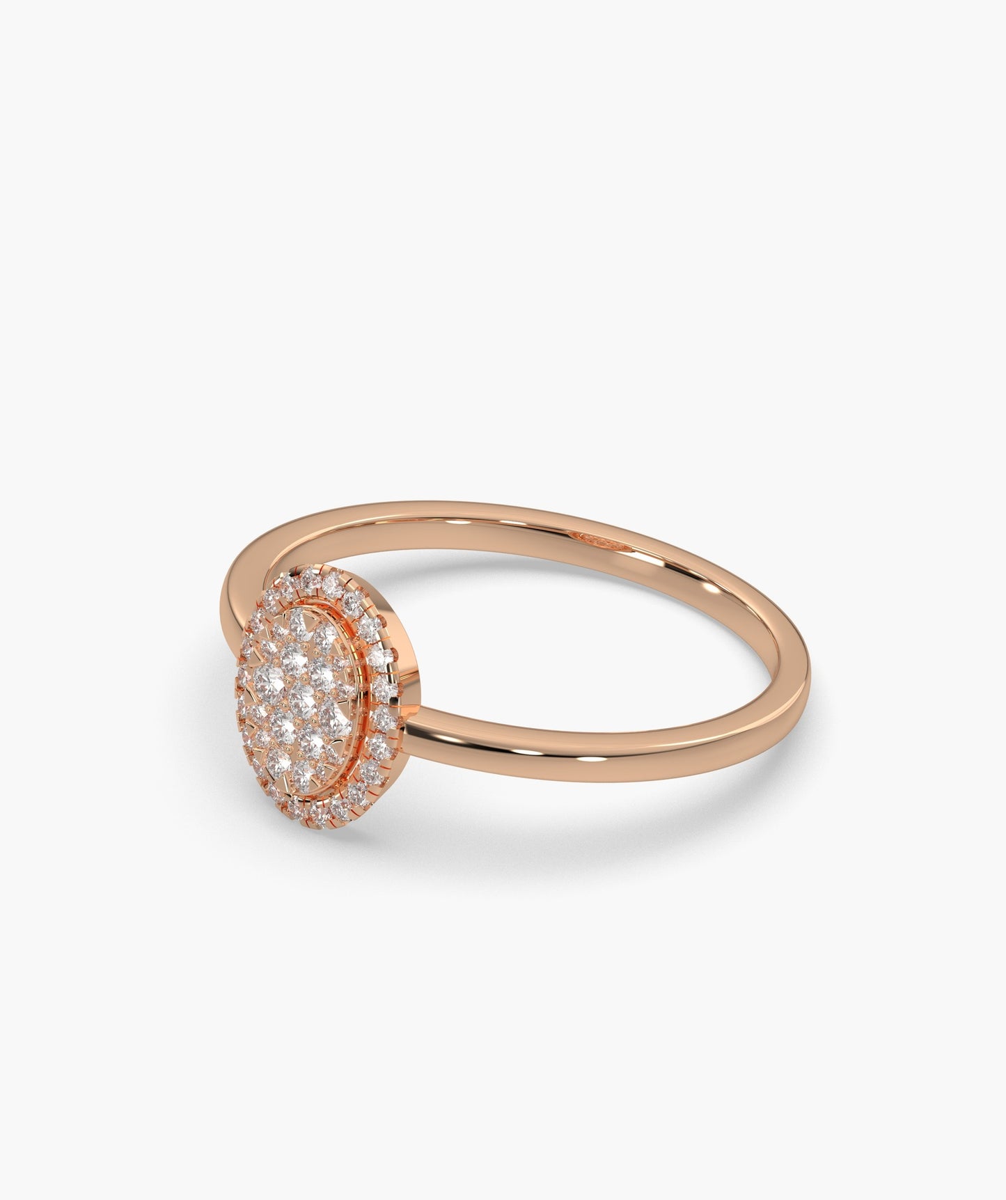 Oval Cluster Diamond Engagement Ring