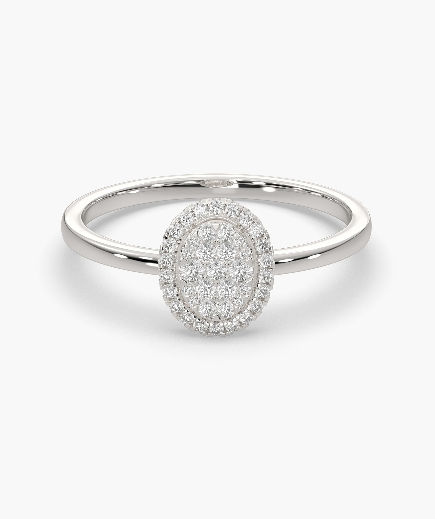 Oval Cluster Diamond Engagement Ring
