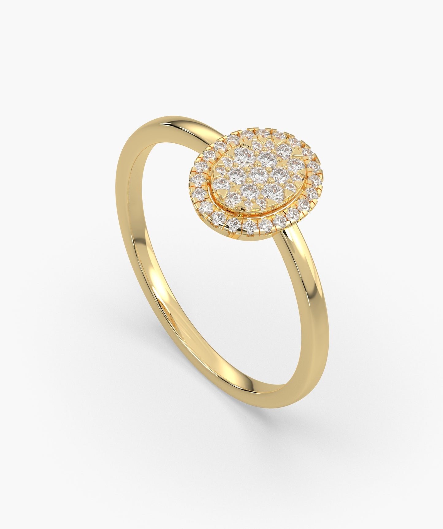 Oval Cluster Diamond Engagement Ring