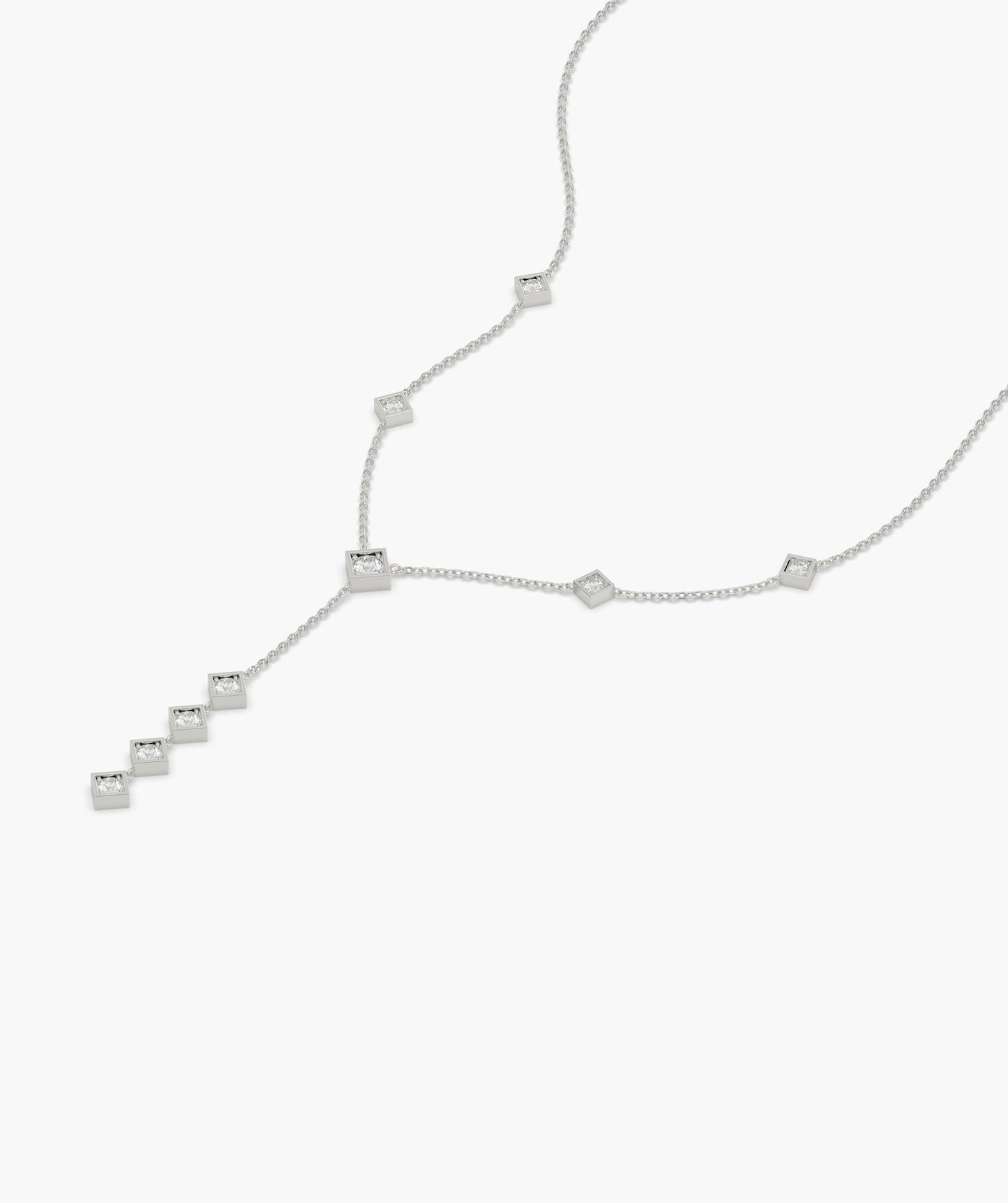 Dainty Diamond Y Drop Necklace