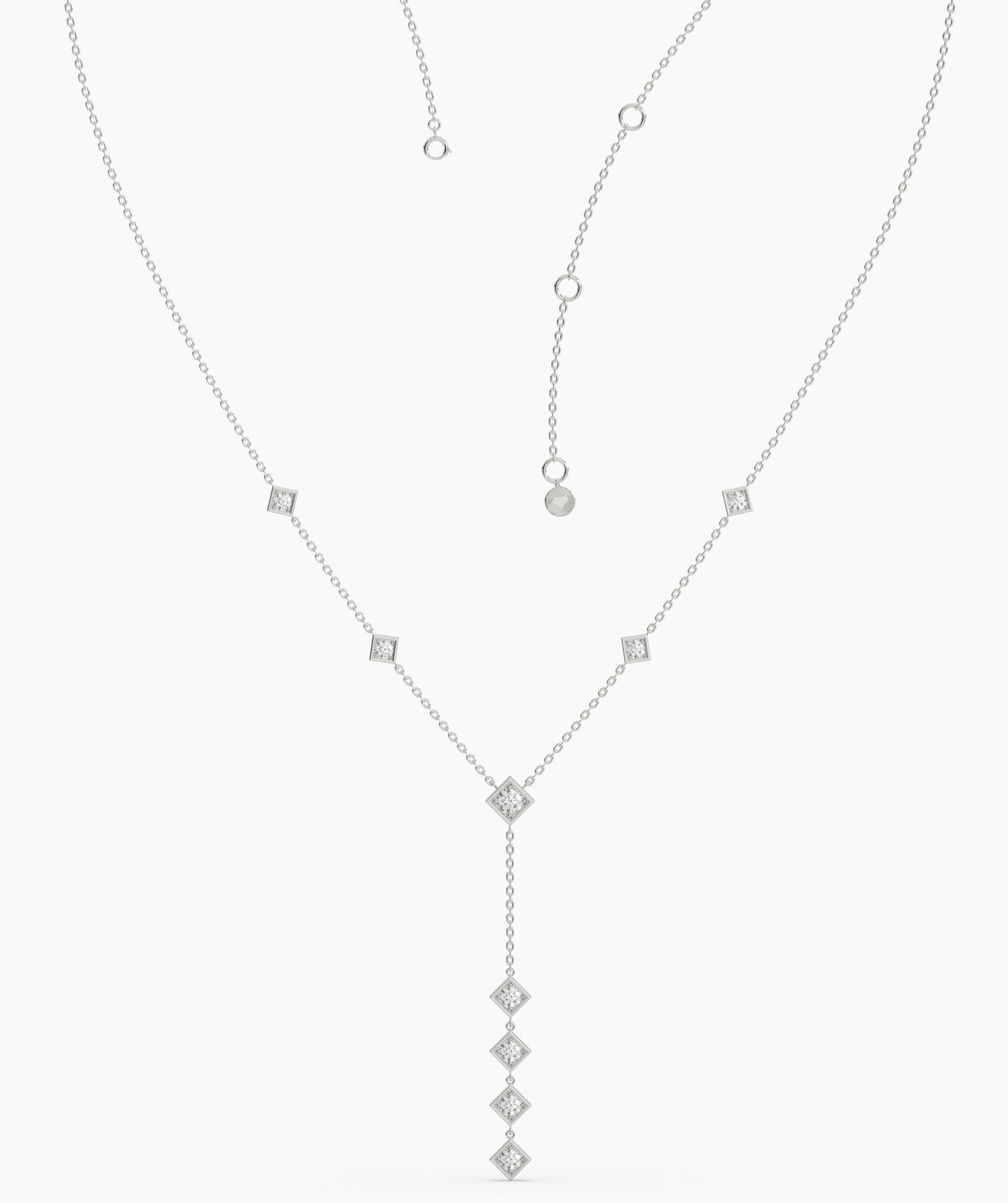 Dainty Diamond Y Drop Necklace