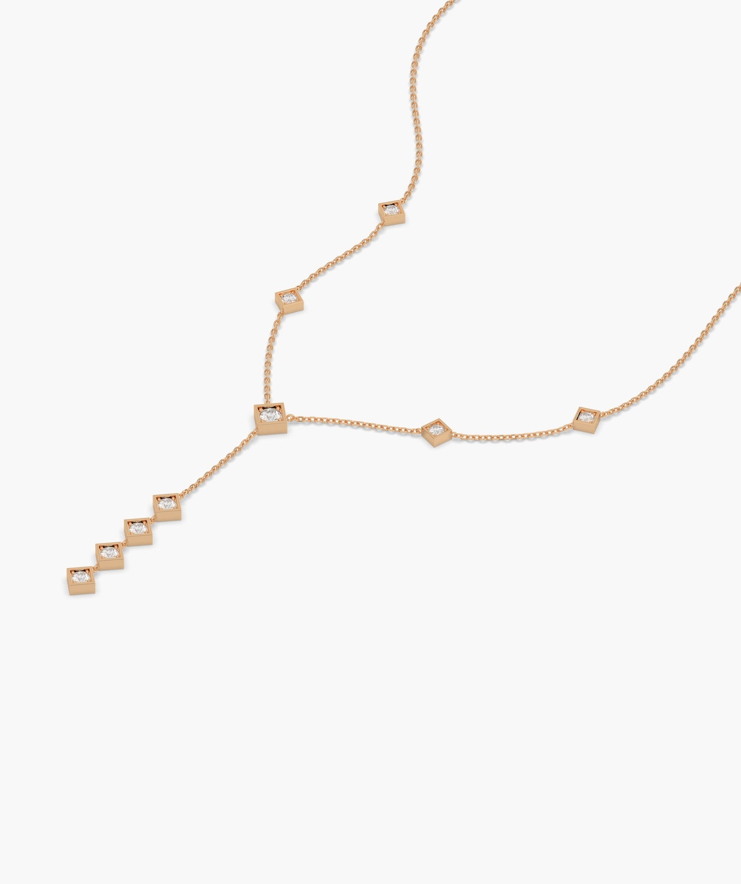 Dainty Diamond Y Drop Necklace