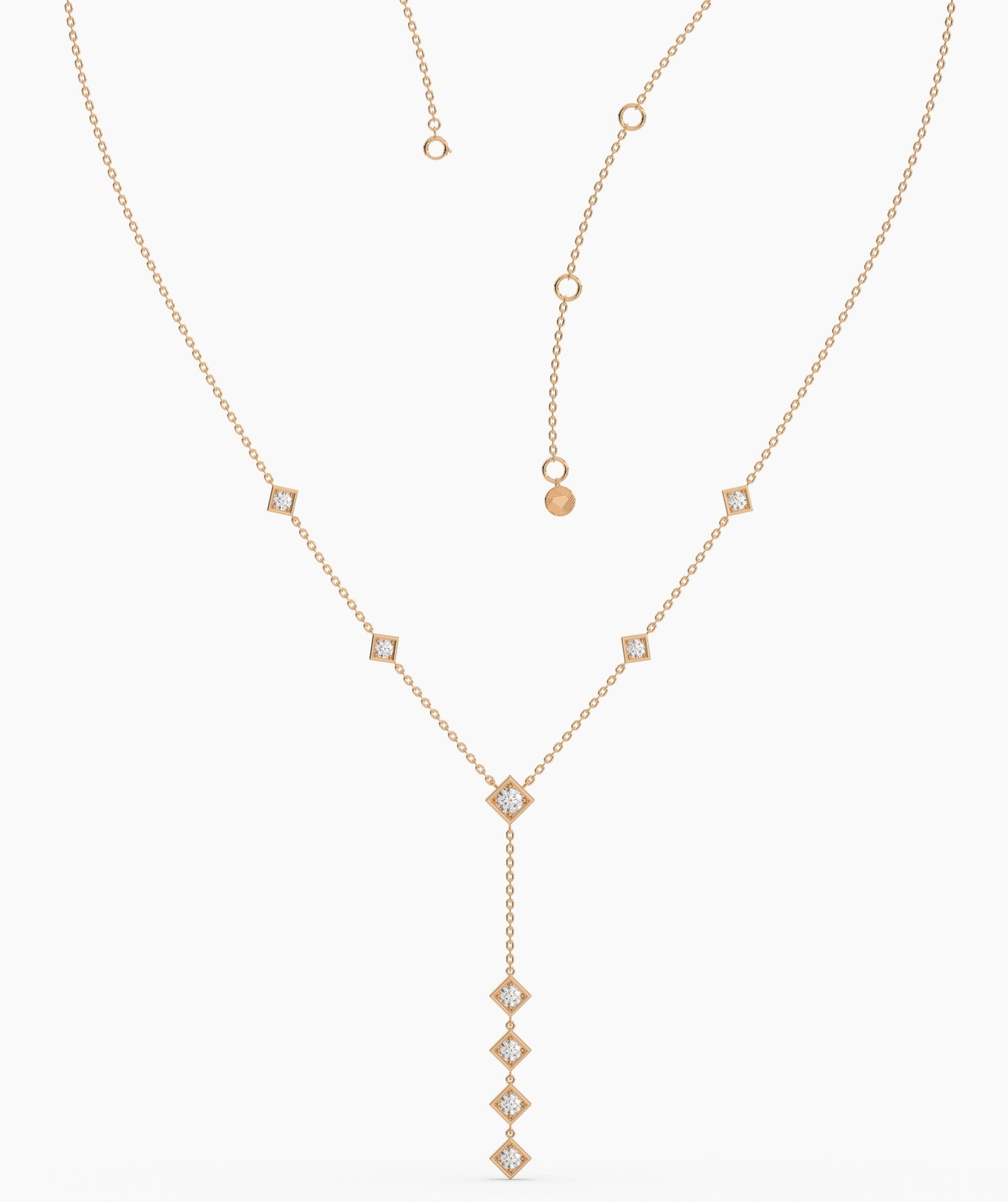Dainty Diamond Y Drop Necklace