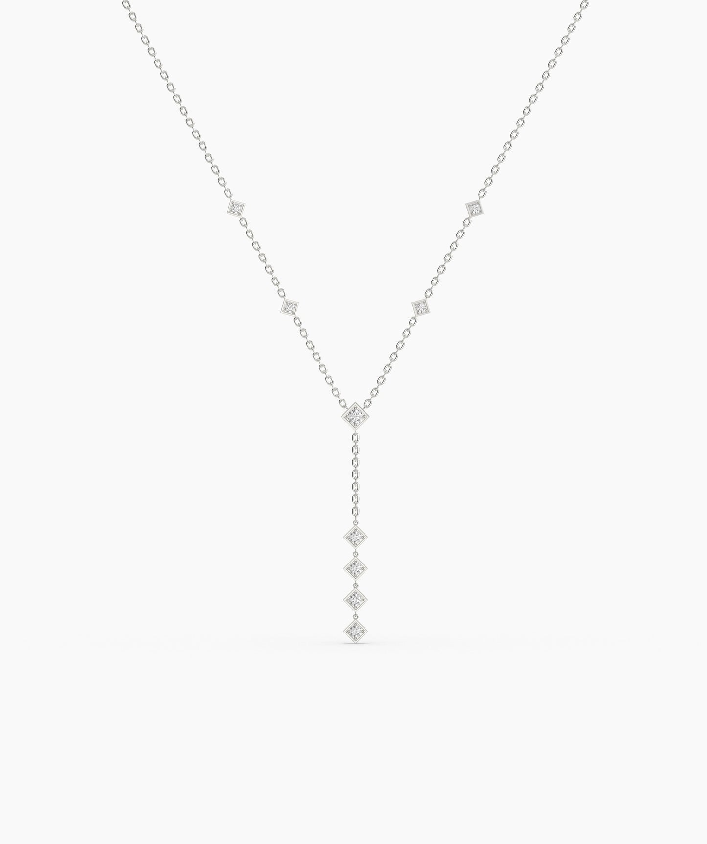 Dainty Diamond Y Drop Necklace