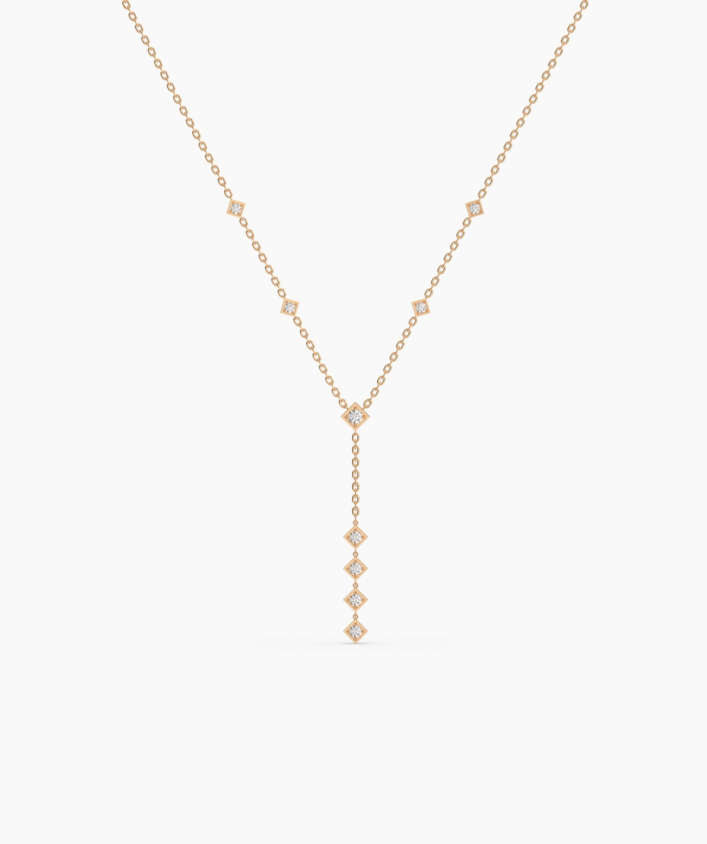 Dainty Diamond Y Drop Necklace