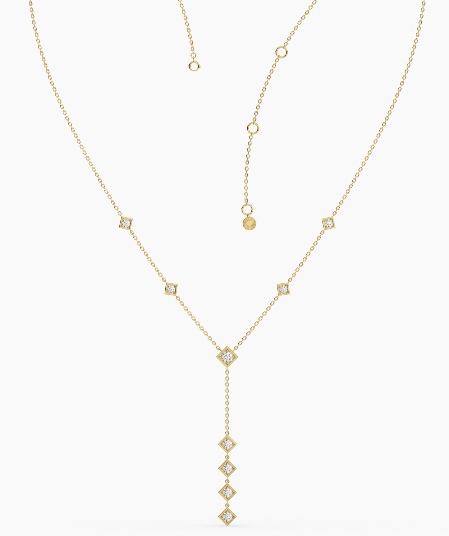 Dainty Diamond Y Drop Necklace