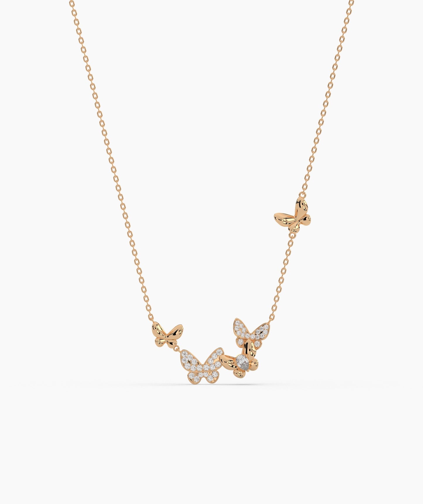 Whimsical Butterfly Cluster Necklace