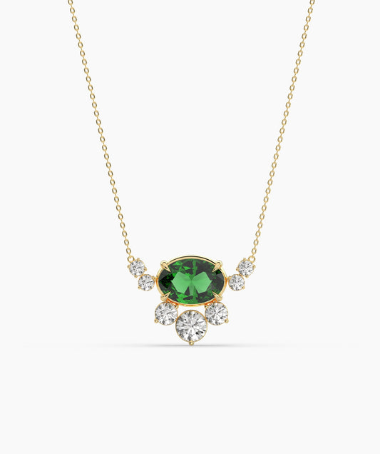 Emerald Elegance Diamond Necklace