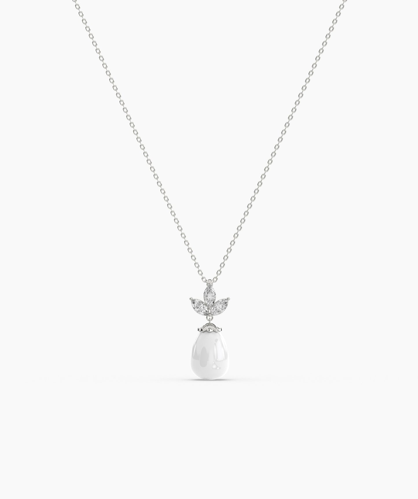 Exquisite White Teardrop Pendant