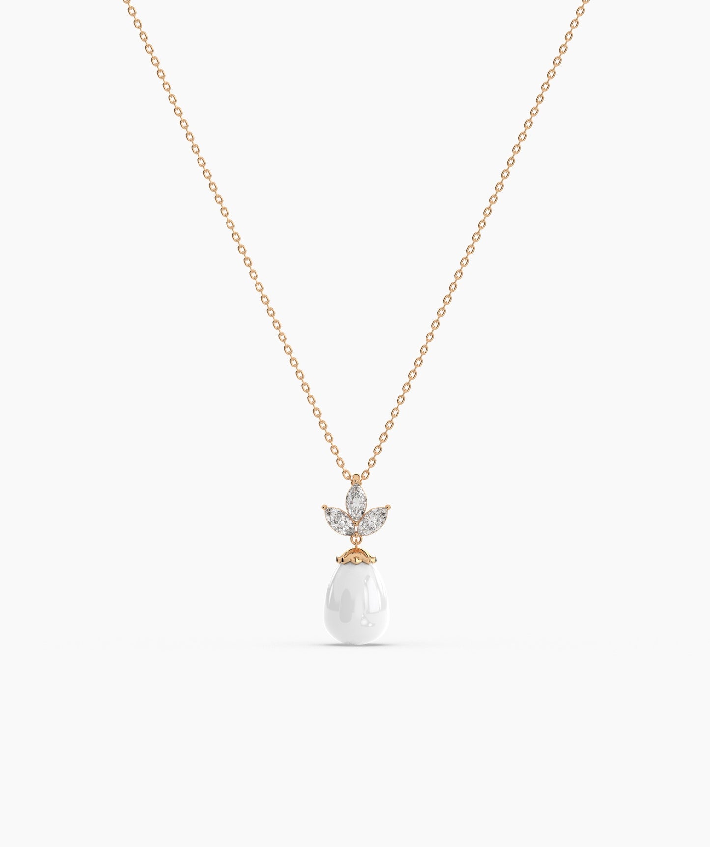 Exquisite White Teardrop Pendant