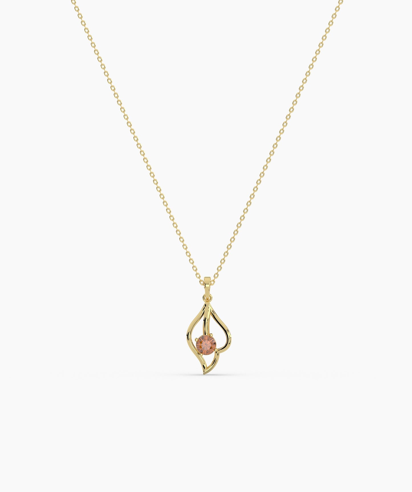 14K Gold Swirl Pendant Necklace