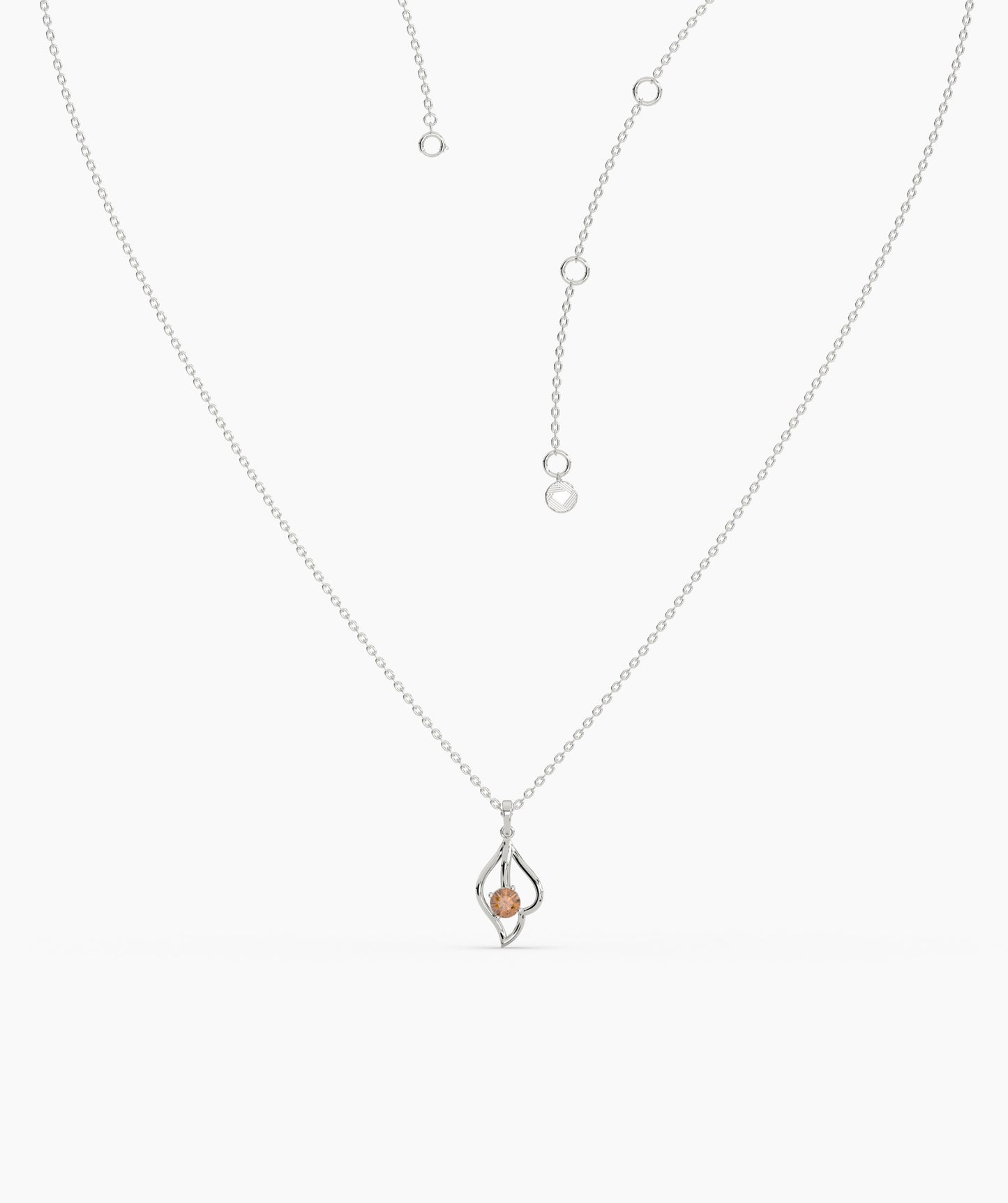 14K Gold Swirl Pendant Necklace