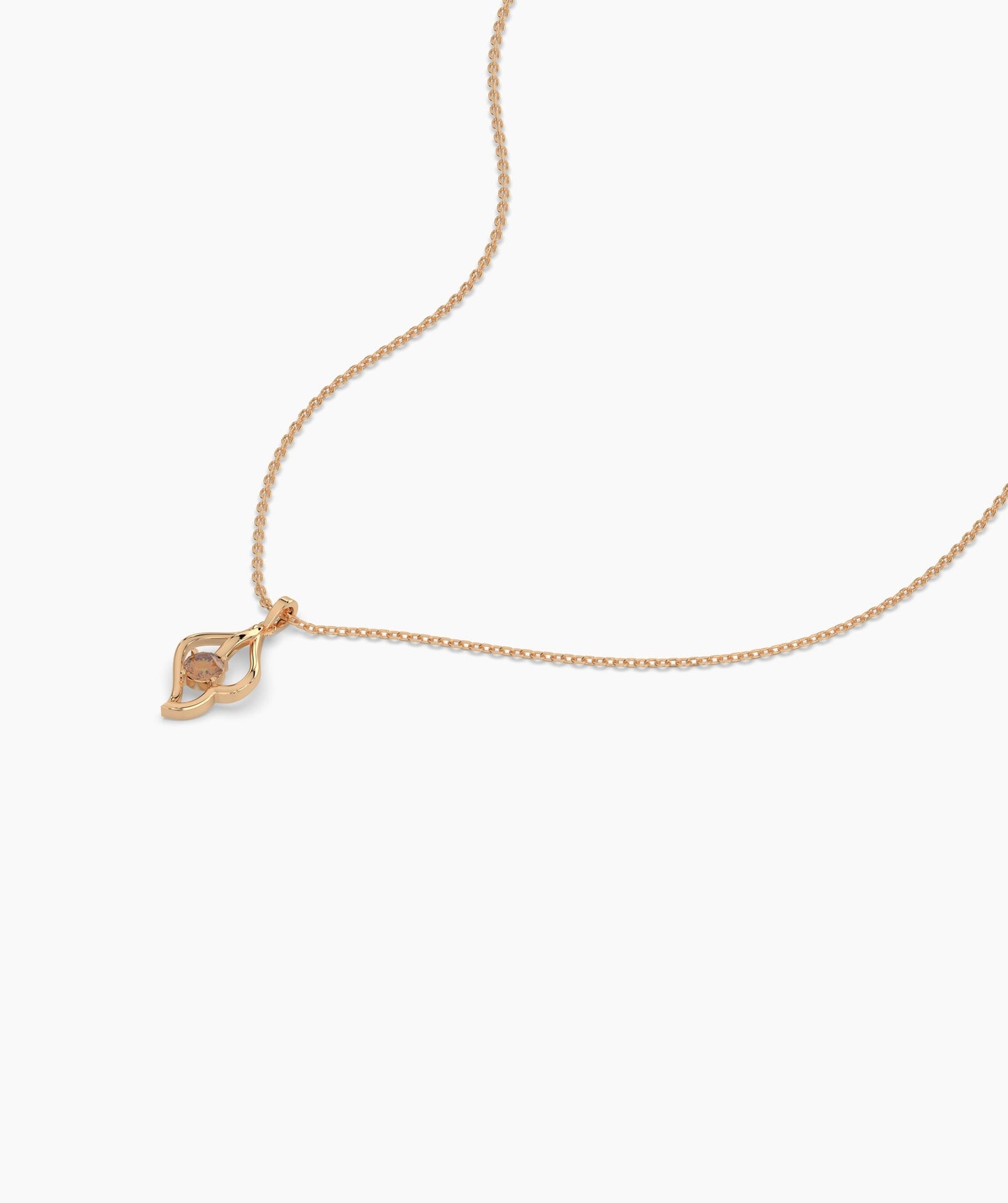 14K Gold Swirl Pendant Necklace