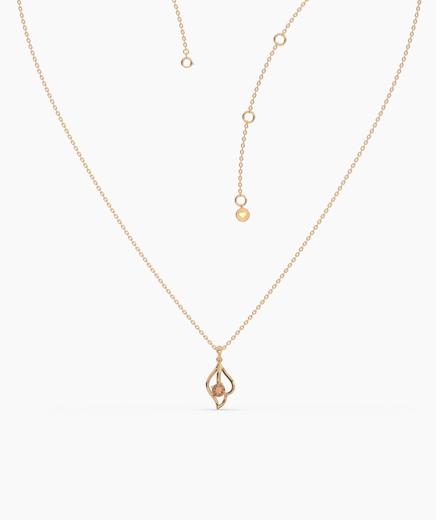 14K Gold Swirl Pendant Necklace