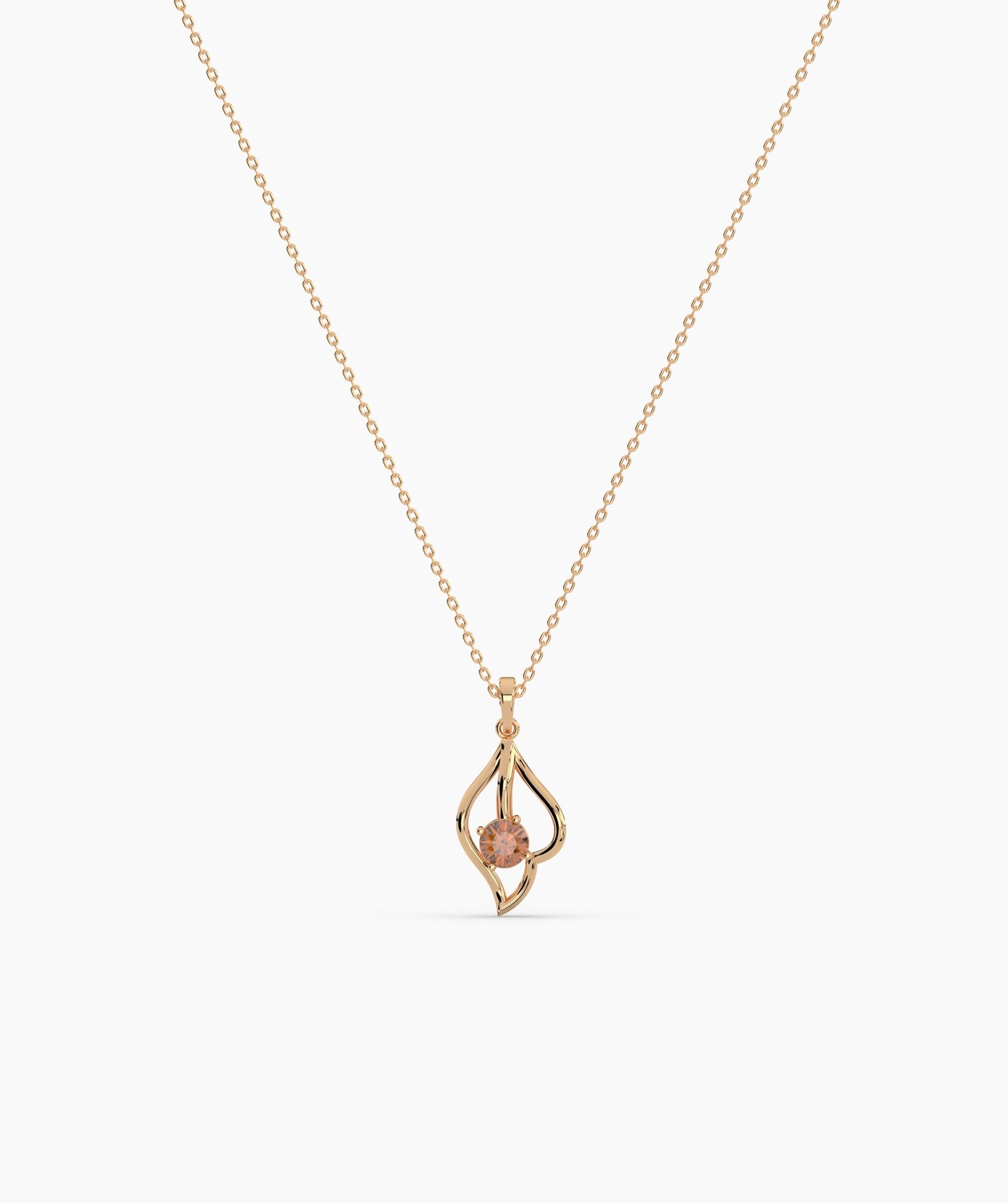 14K Gold Swirl Pendant Necklace