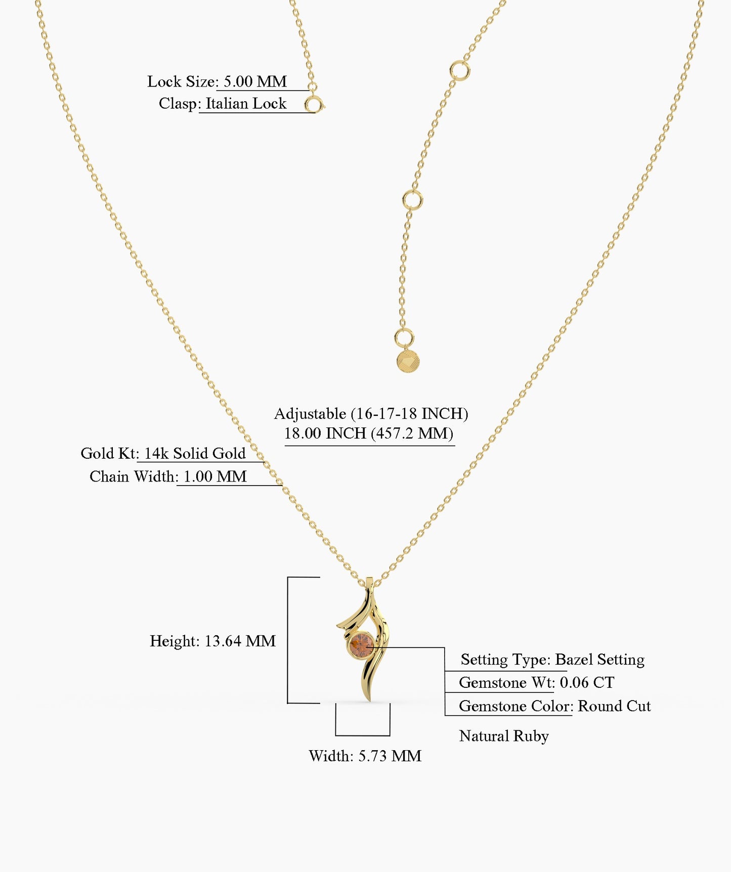 Artful Pendant with Bezel-Set Stone