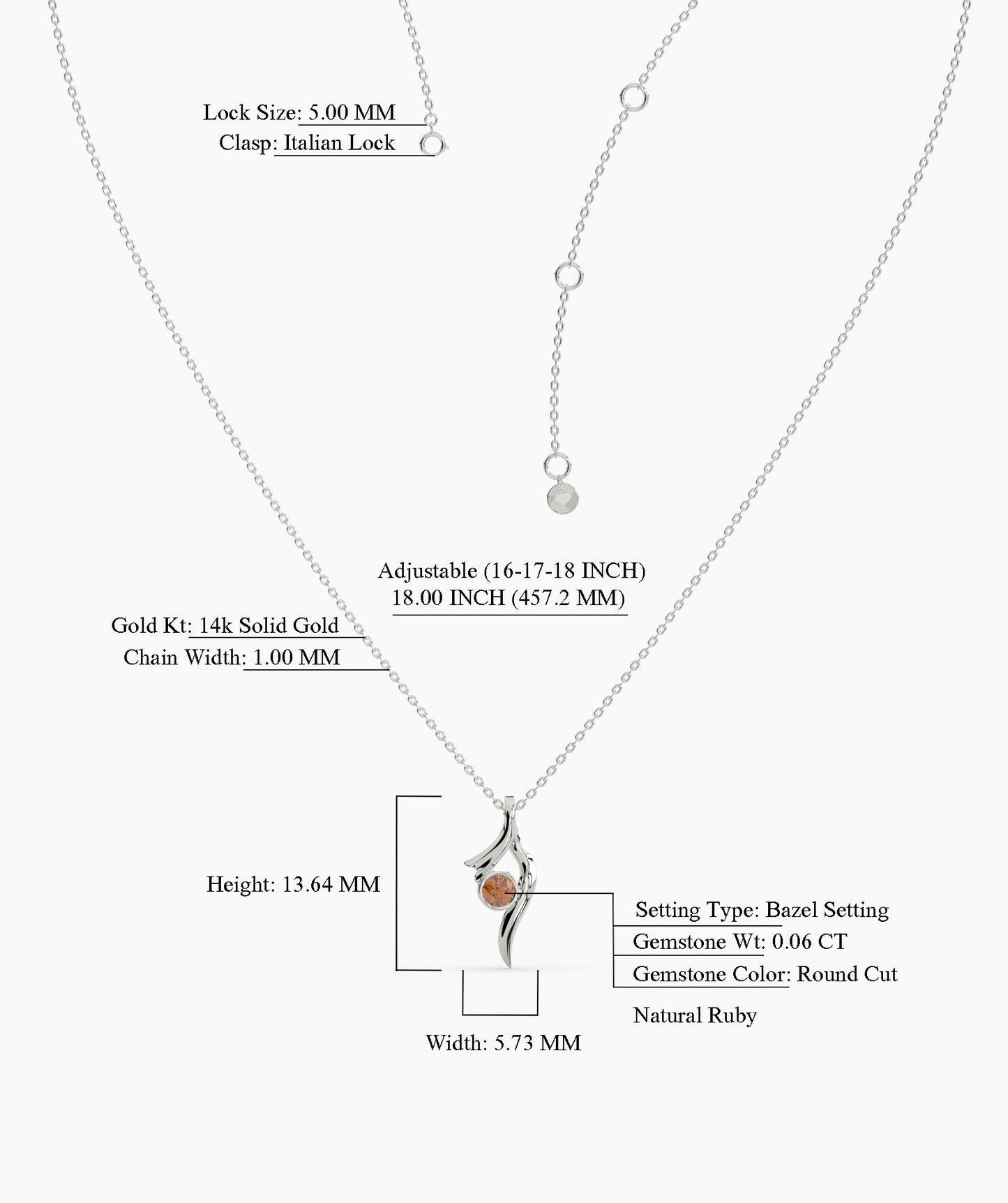 Artful Pendant with Bezel-Set Stone