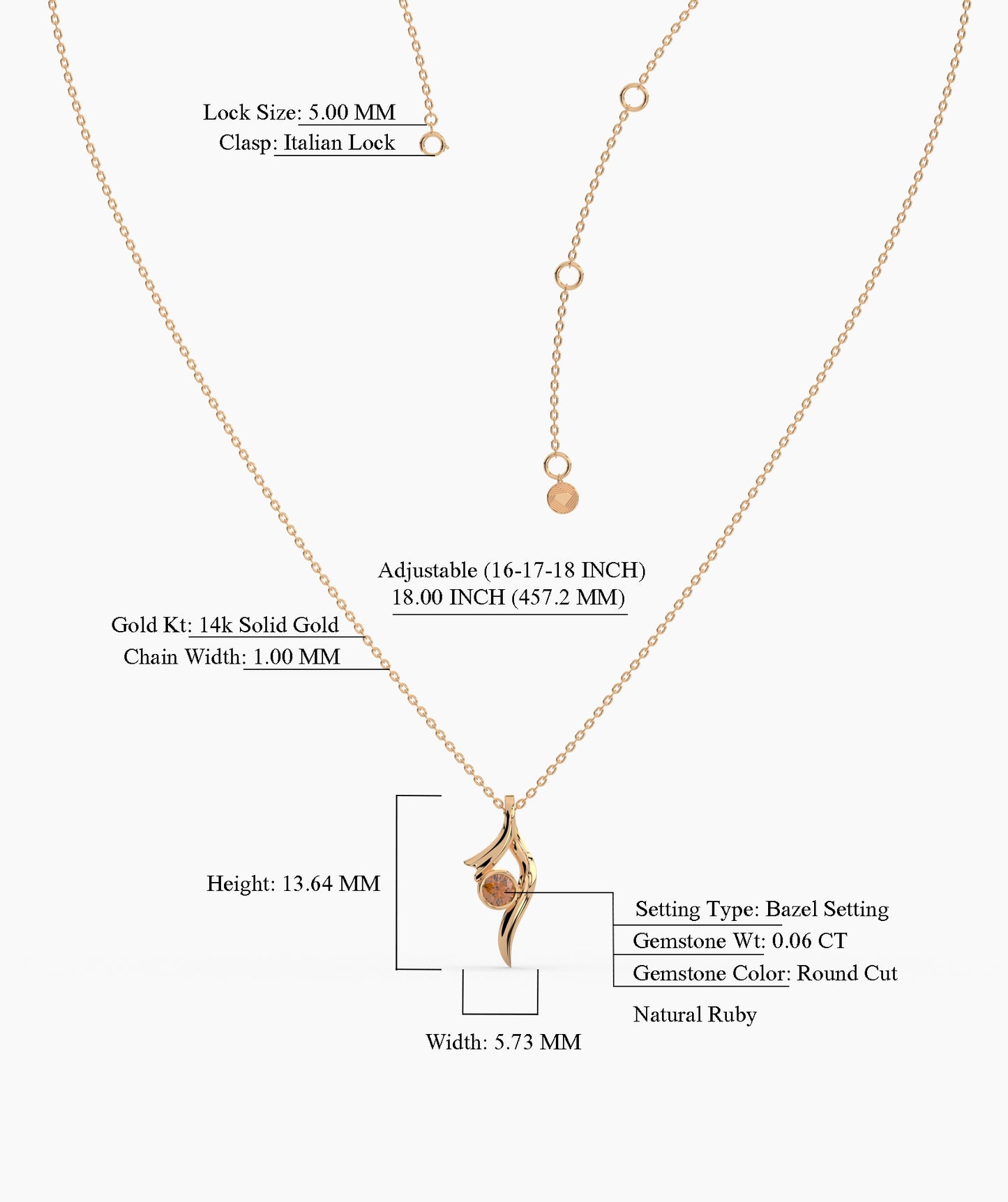 Artful Pendant with Bezel-Set Stone