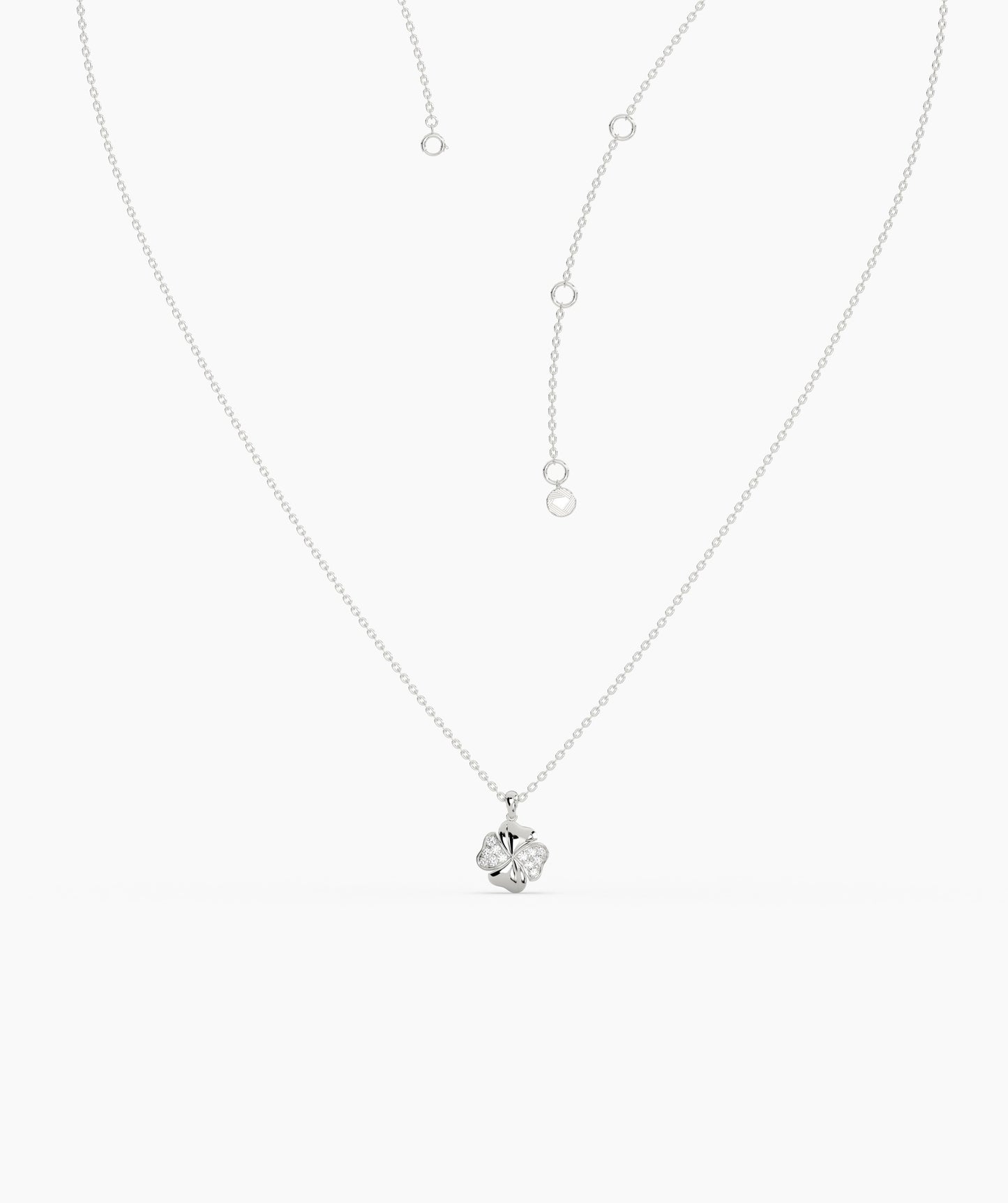 Elegant Clover Necklace in Gold & Diamonds