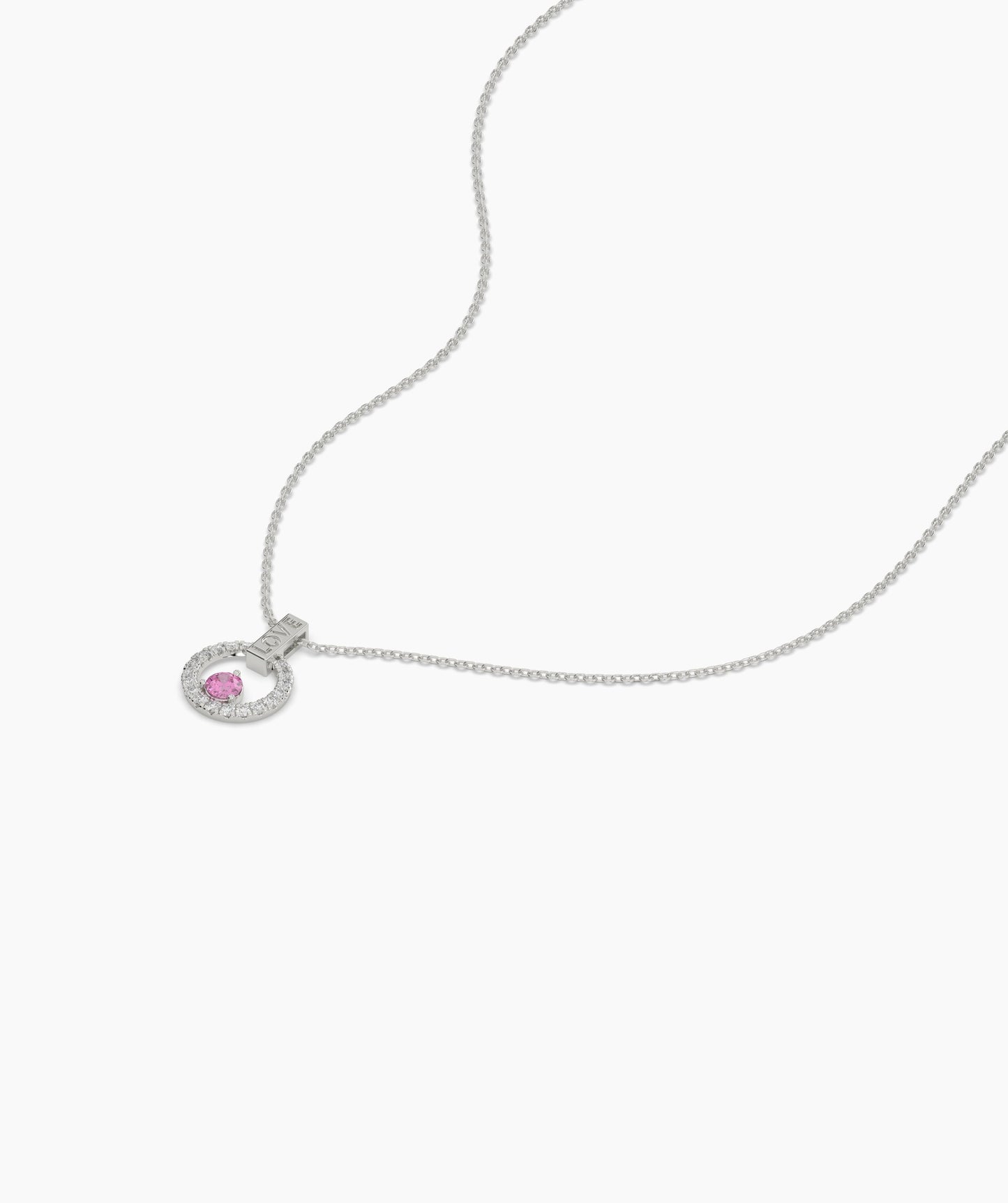 Romantic "Love" Pendant with Pink Sapphire