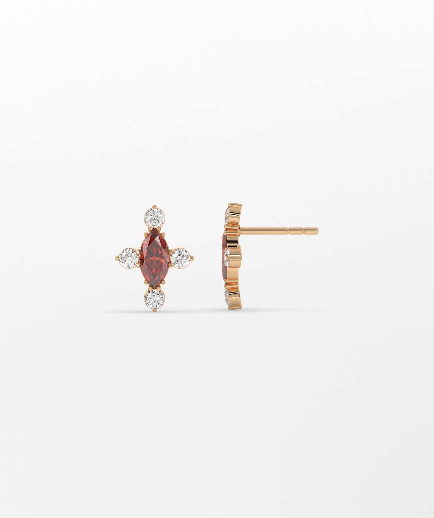 Marquise Garnet Cluster Earrings