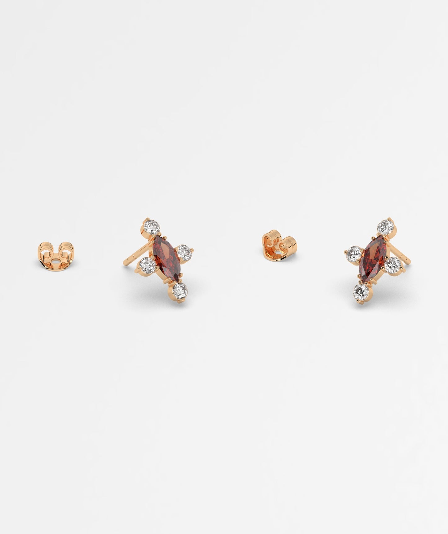 Marquise Garnet Cluster Earrings