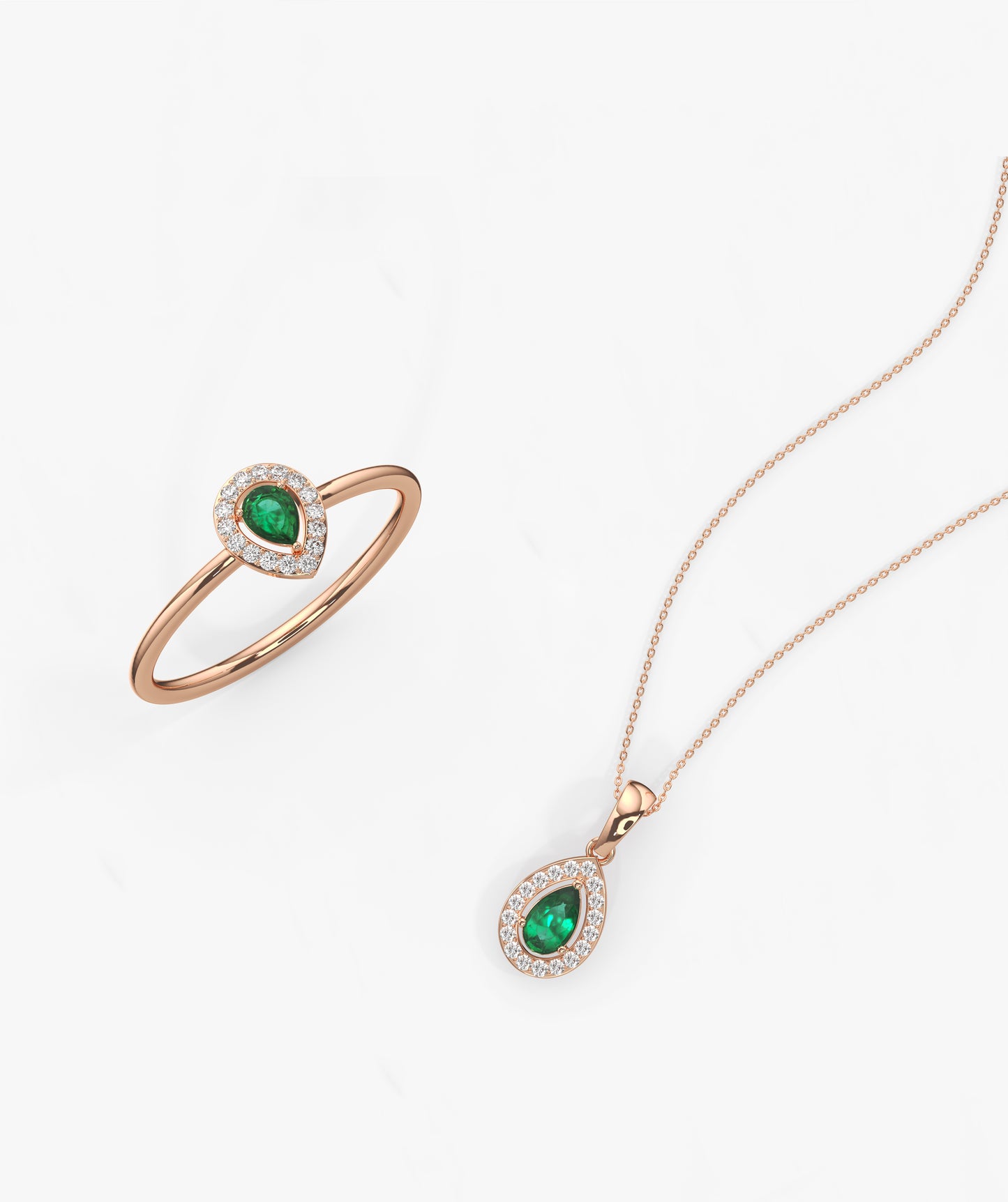 Emerald Diamond Jewelry Set