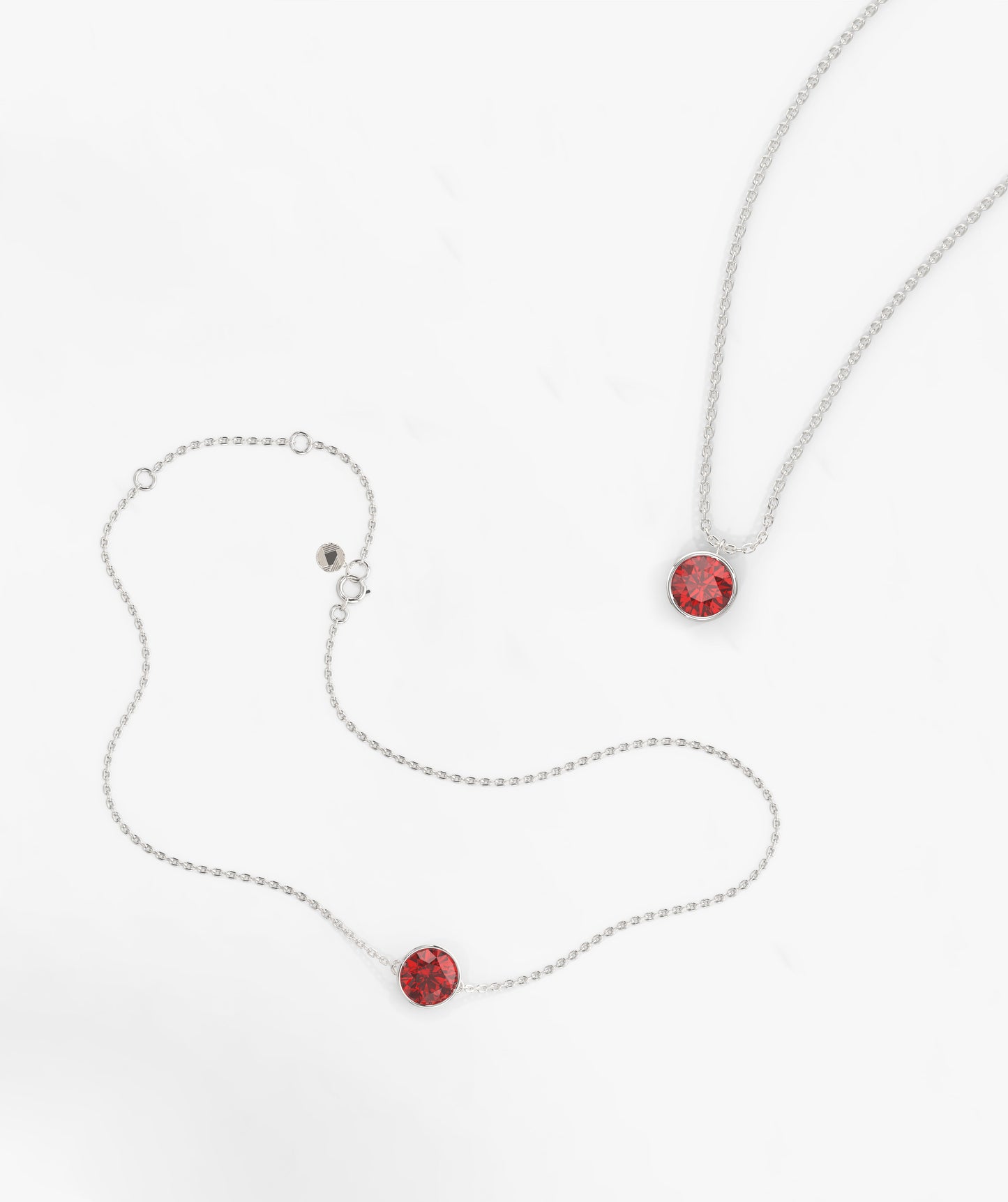 14k Gold Solitaire Garnet Necklace