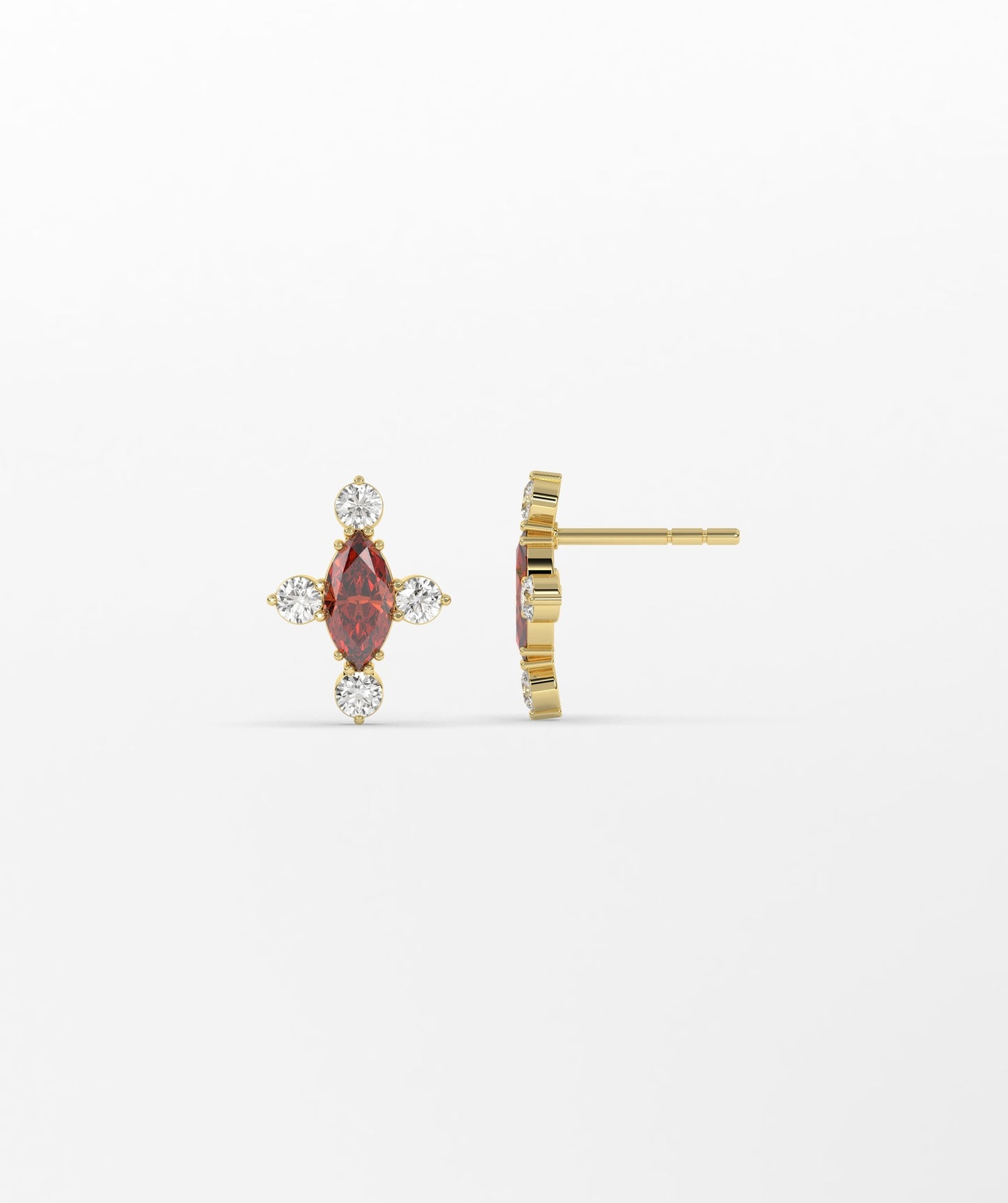 Marquise Garnet Cluster Earrings