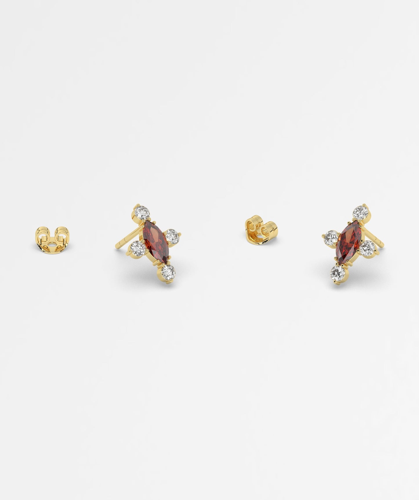 Marquise Garnet Cluster Earrings
