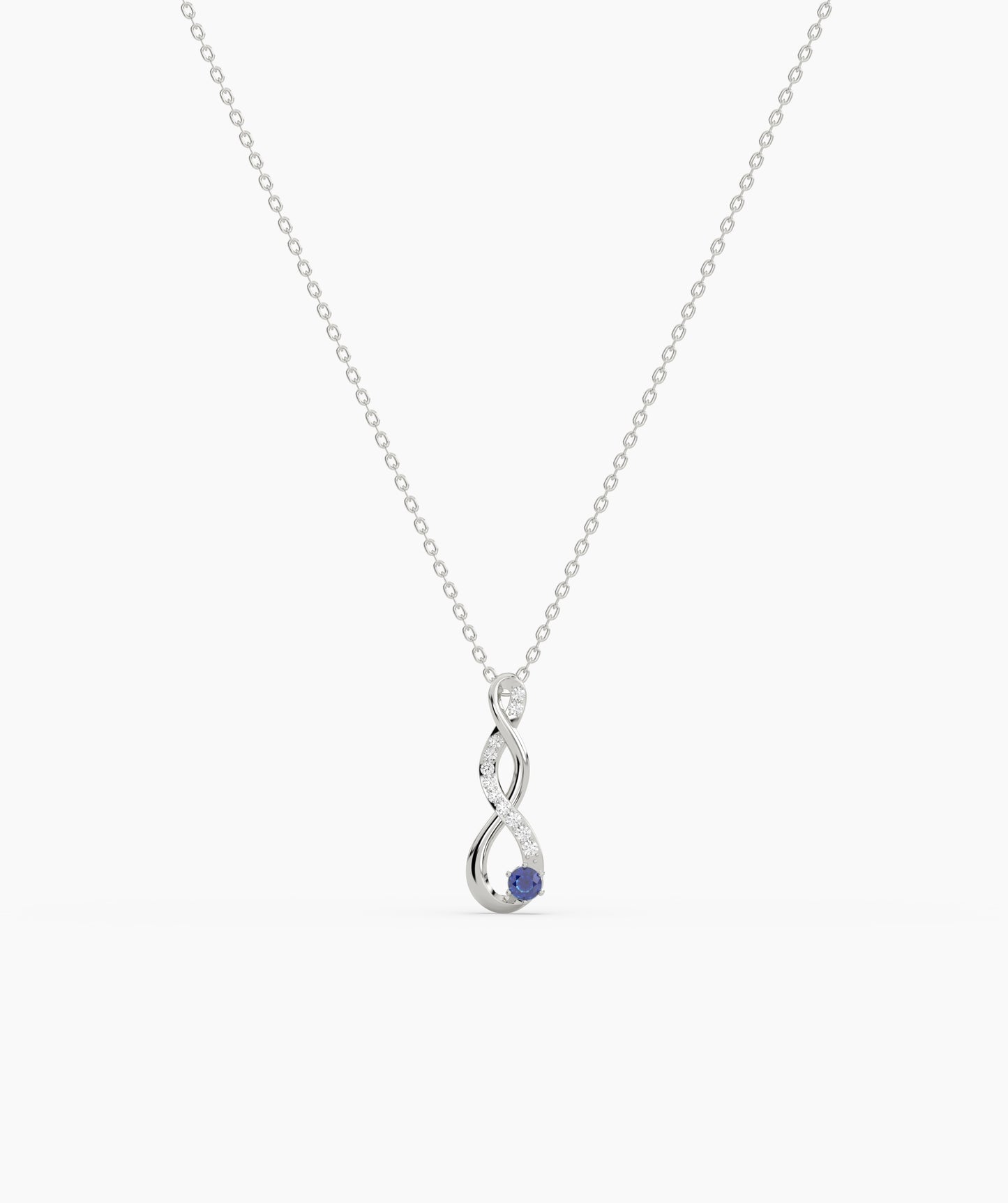 Vertical Infinity Birthstone Necklace