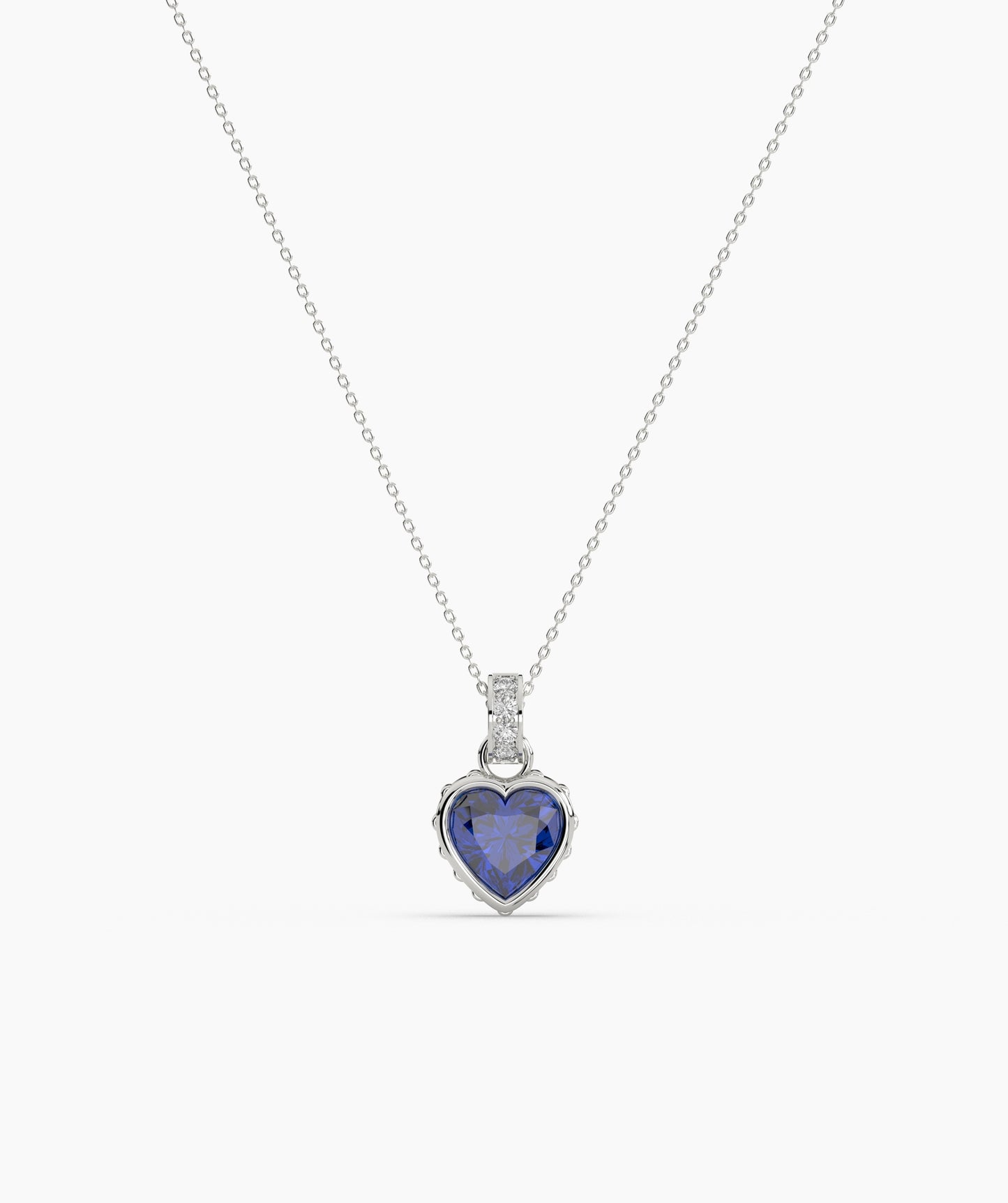 Pink Heart Bezel with Bail Necklace