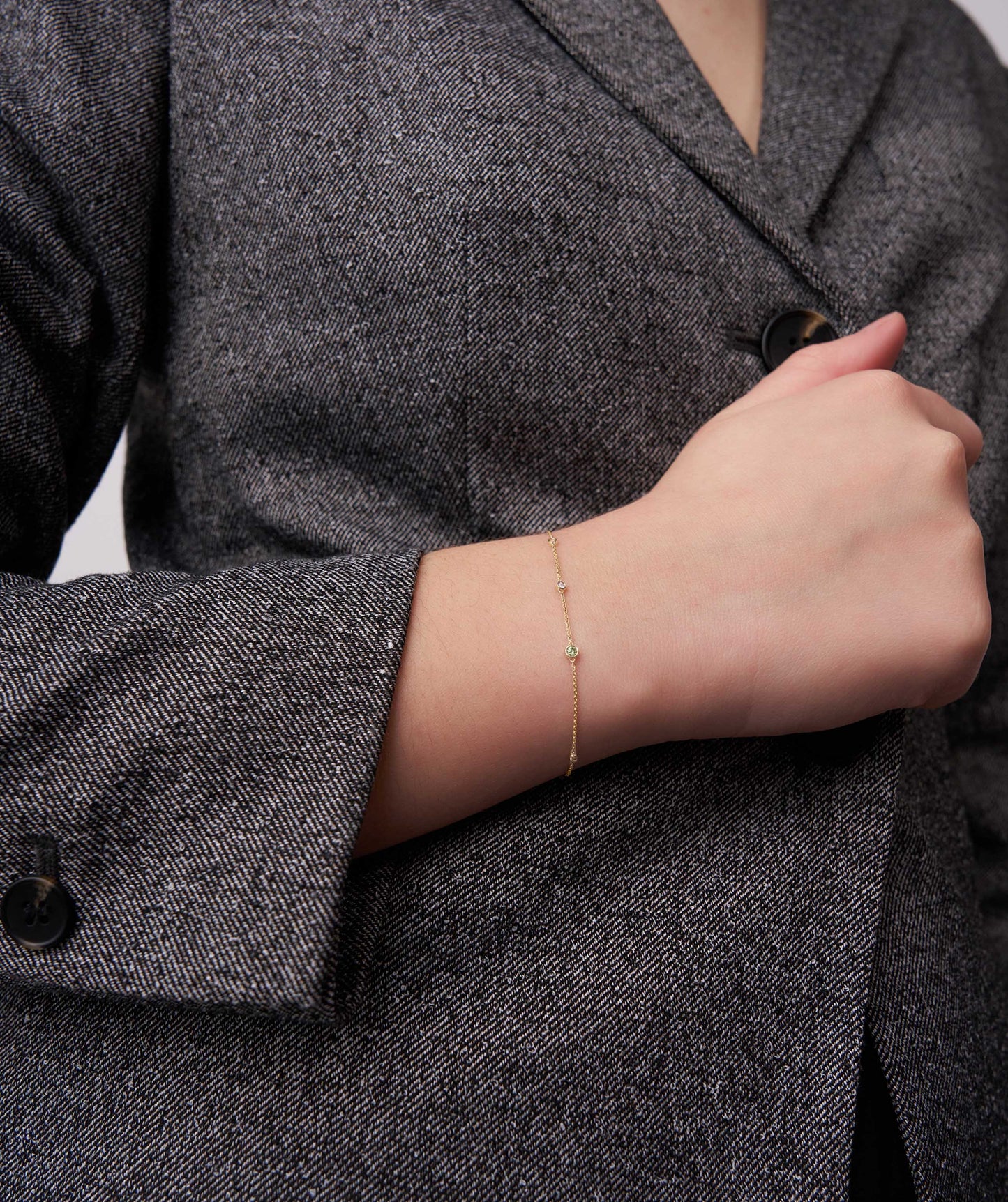 Emerald & Diamond Station Bracelet