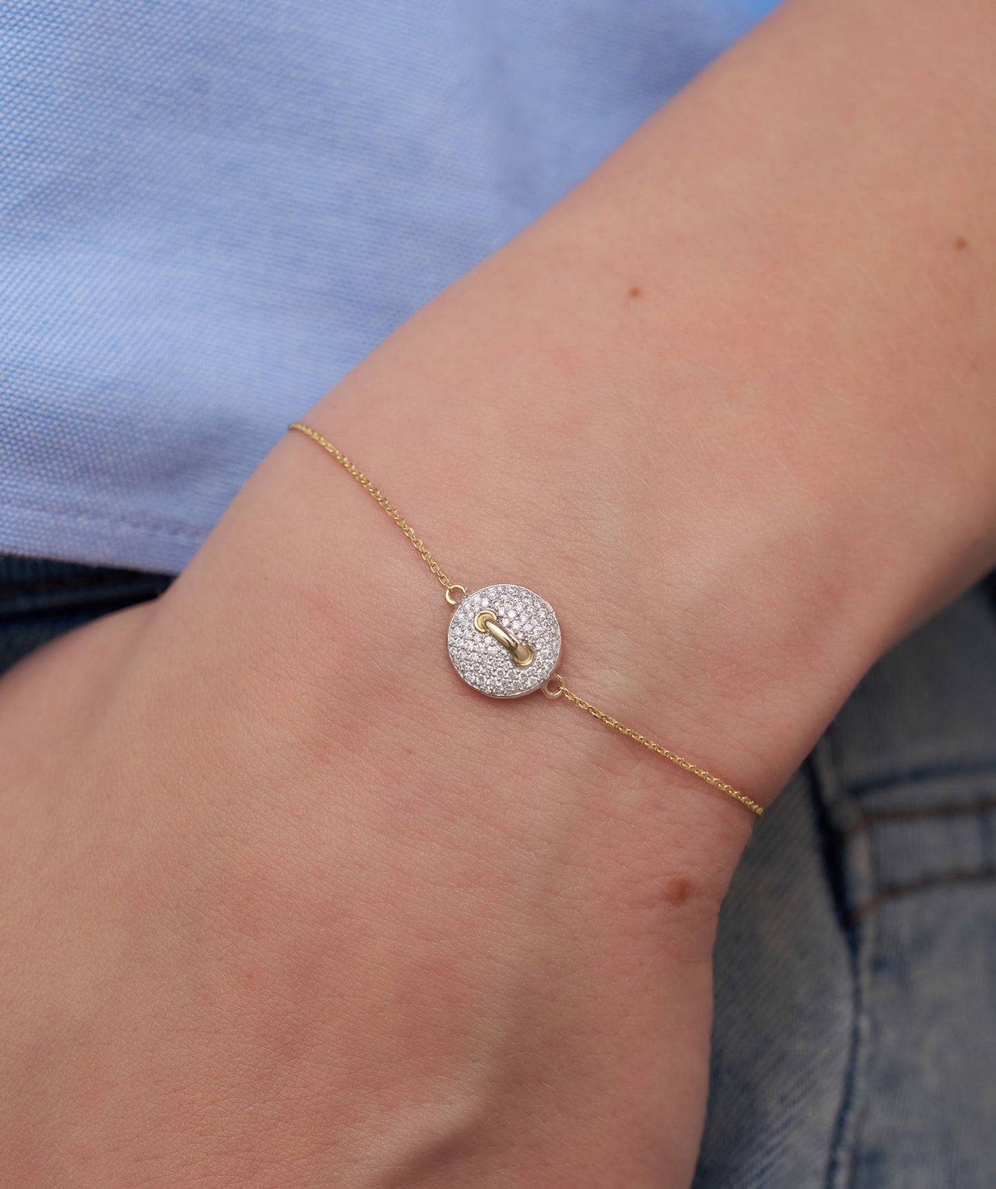 Diamond Pave Gold Bracelet