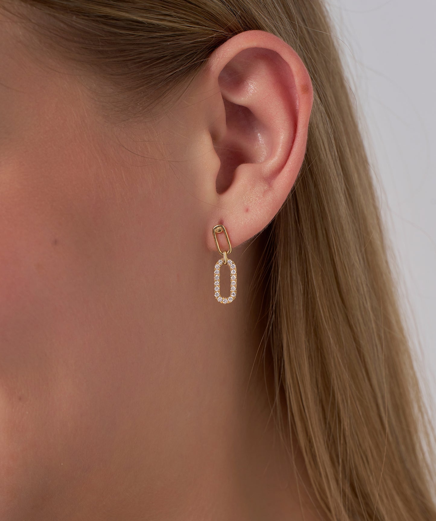 Diamond Paperclip Link Jewelry Set